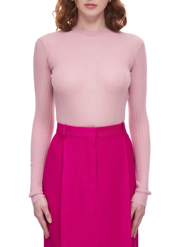 Transparent Sweater (22PMPU001ML0492-DRAGEE-PINK) sold by lorenzo