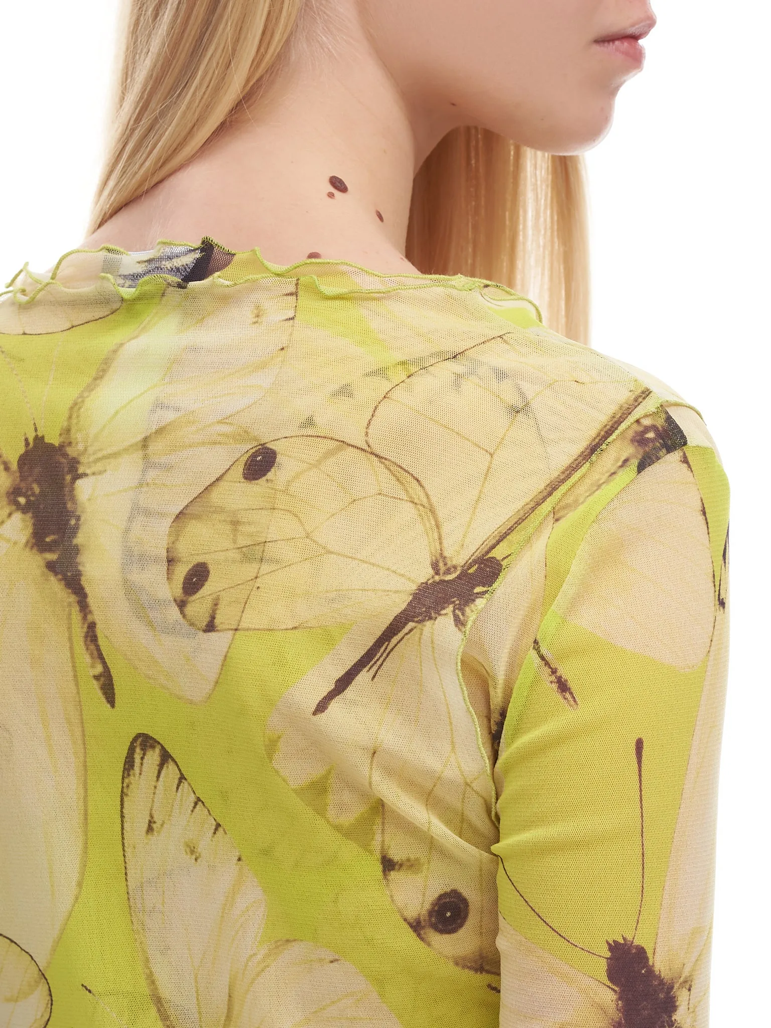 Butterfly Tulle Blouse (2C046A-LIME-GIALLO) sold by lorenzo product image thumbnail 5