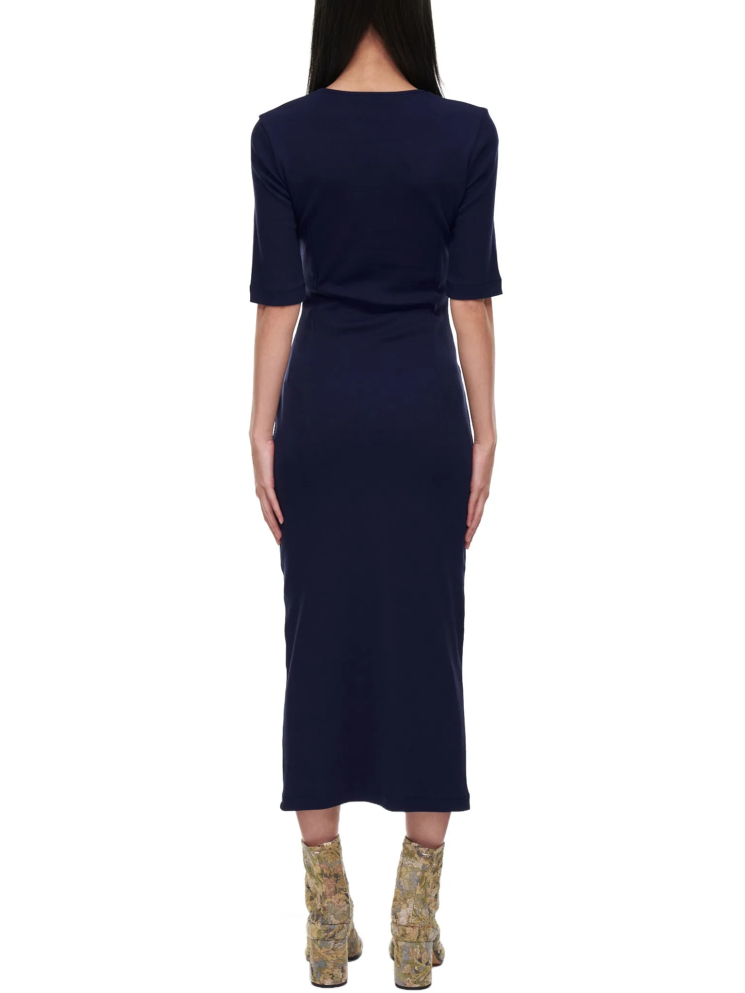 Layered Bodycon Cutout Dress (22PJRO009CO1001-NAVY-BLUE) sold by lorenzo product image thumbnail 3
