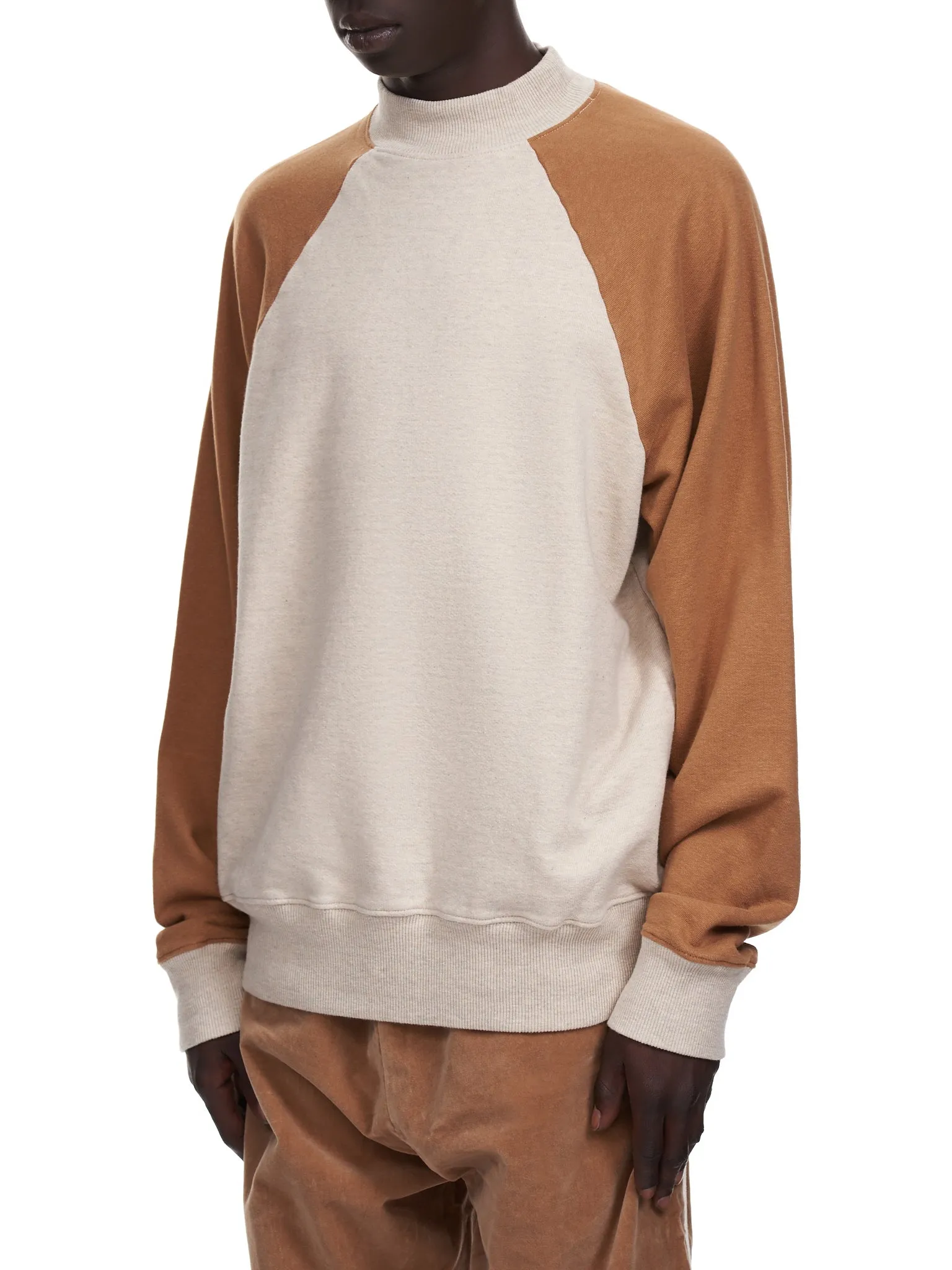 Raglan Sleeve High Neck Sweatshirt (K2109LC032-ECRU-GOLD) sold by lorenzo product image thumbnail 2