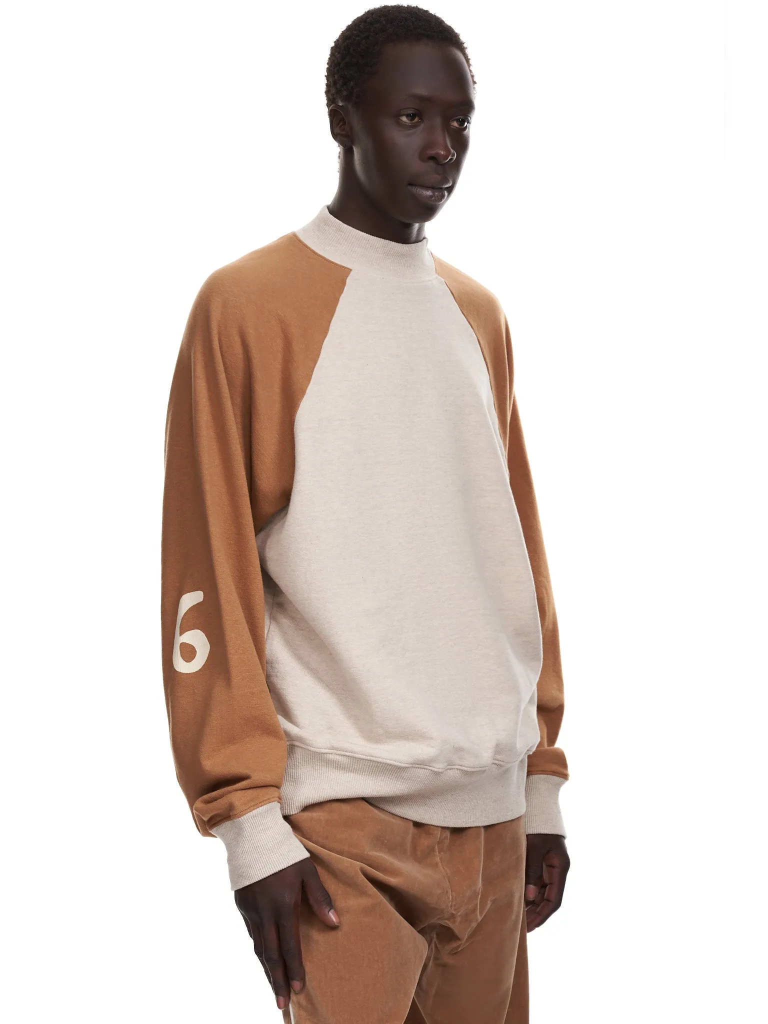 Raglan Sleeve High Neck Sweatshirt (K2109LC032-ECRU-GOLD) sold by lorenzo product image thumbnail 4