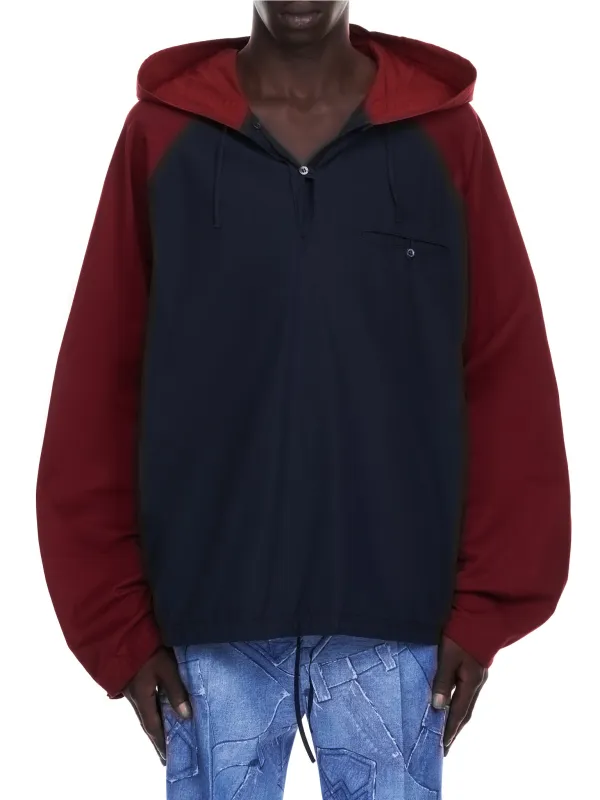 Colorblock Cotton Parka (CUMU0228QS-TCY67-BLUE-RED-LILA) made by Marni