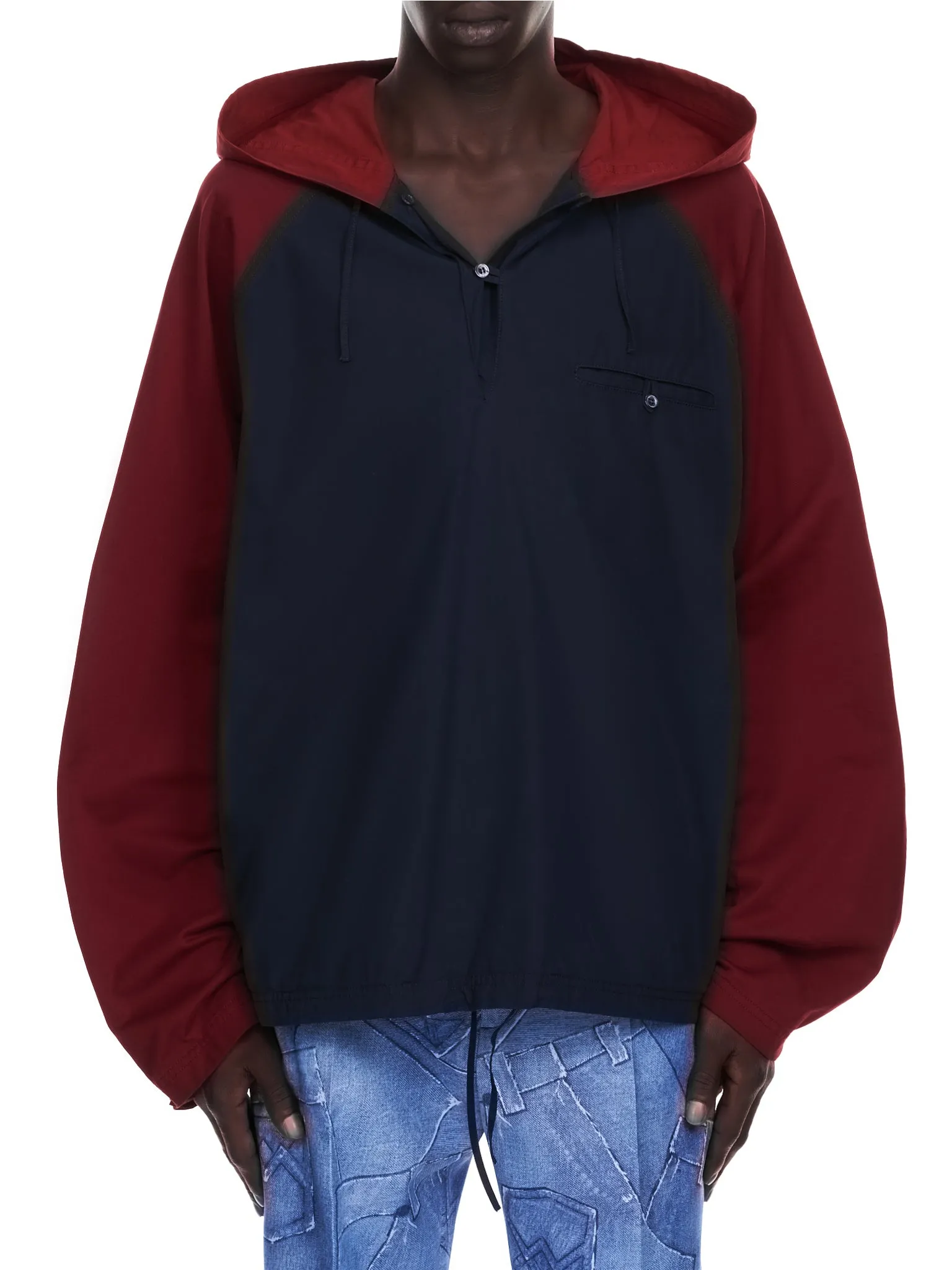 Colorblock Cotton Parka (CUMU0228QS-TCY67-BLUE-RED-LILA) sold by lorenzo