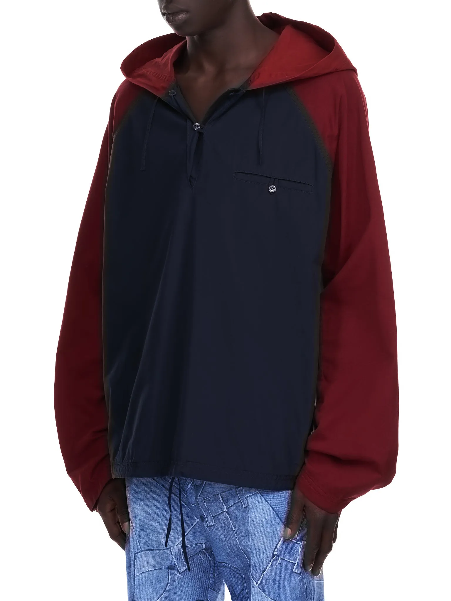 Colorblock Cotton Parka (CUMU0228QS-TCY67-BLUE-RED-LILA) sold by lorenzo product image thumbnail 2