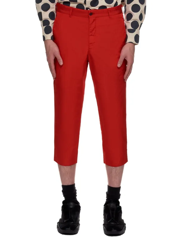 Cropped Wrinkle Trousers (PF-P051-051-RED) made by Comme des Garcons