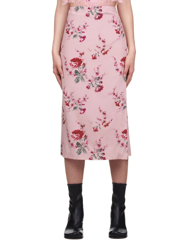 Rose De Chine Print Skirt (2G027A-146-PINK) sold by lorenzo