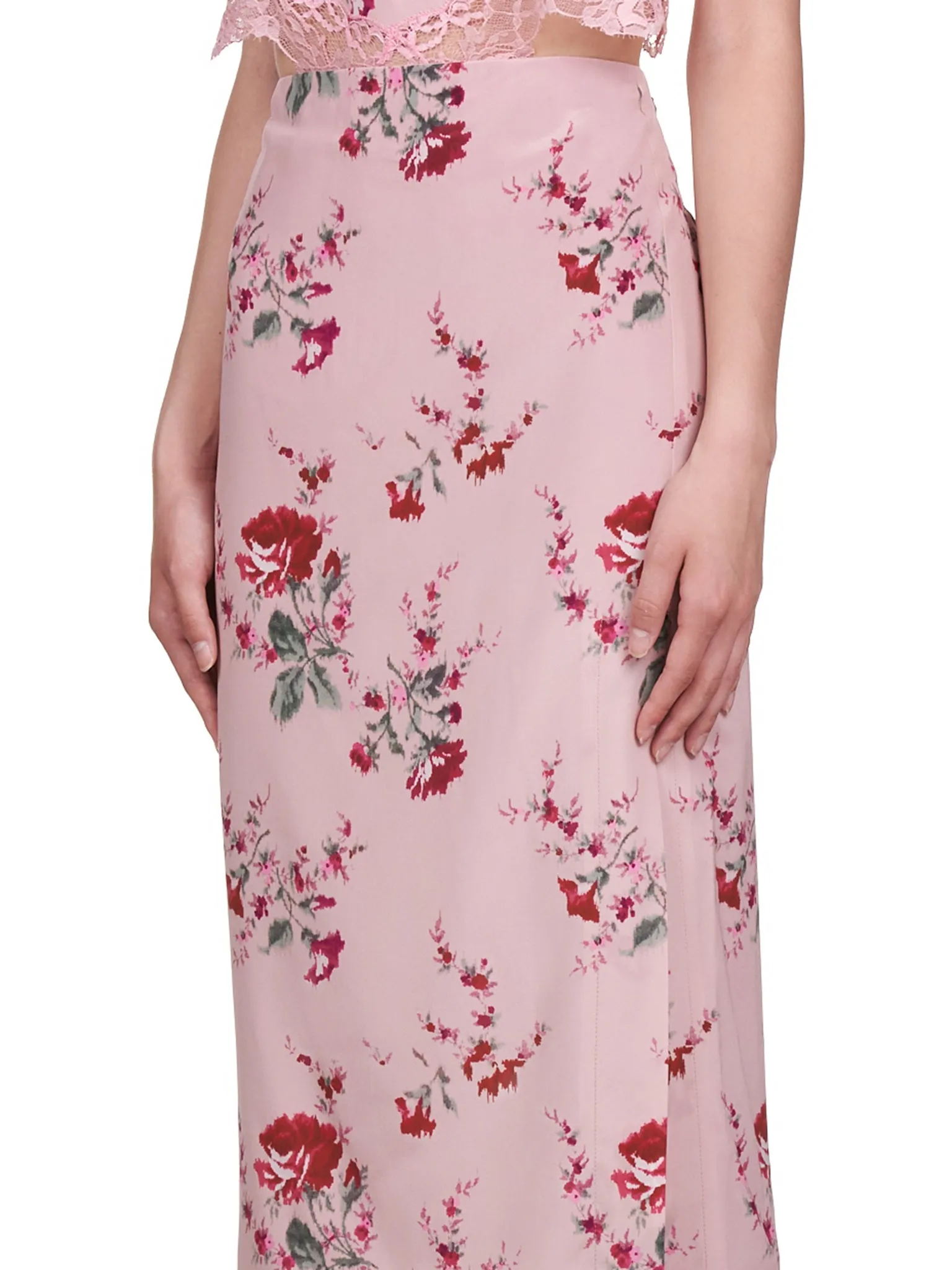 Rose De Chine Print Skirt (2G027A-146-PINK) sold by lorenzo product image thumbnail 4