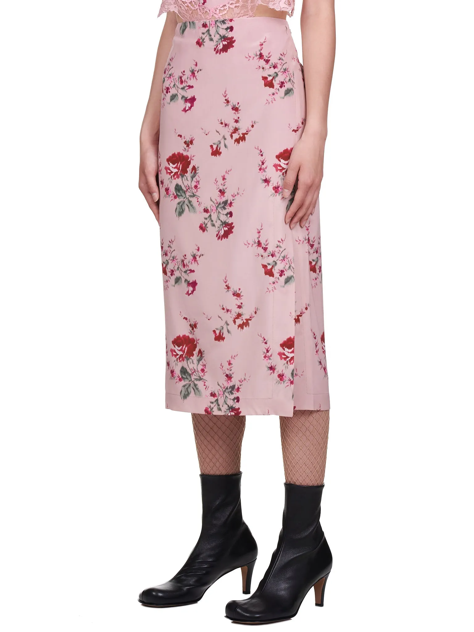 Rose De Chine Print Skirt (2G027A-146-PINK) sold by lorenzo product image thumbnail 2