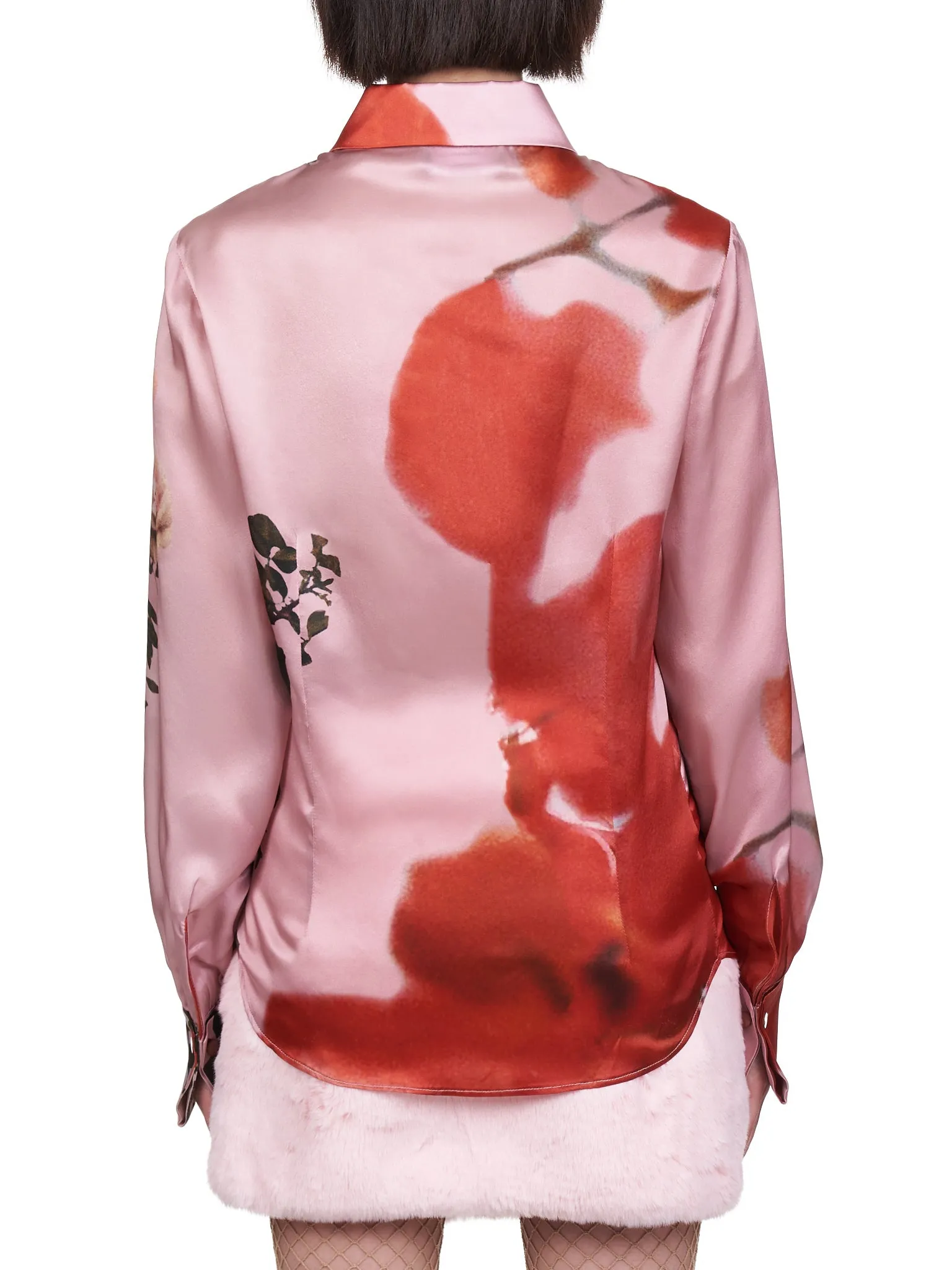 Silk Rose Print Shirt (2C03A-146-PINK) sold by lorenzo product image thumbnail 3
