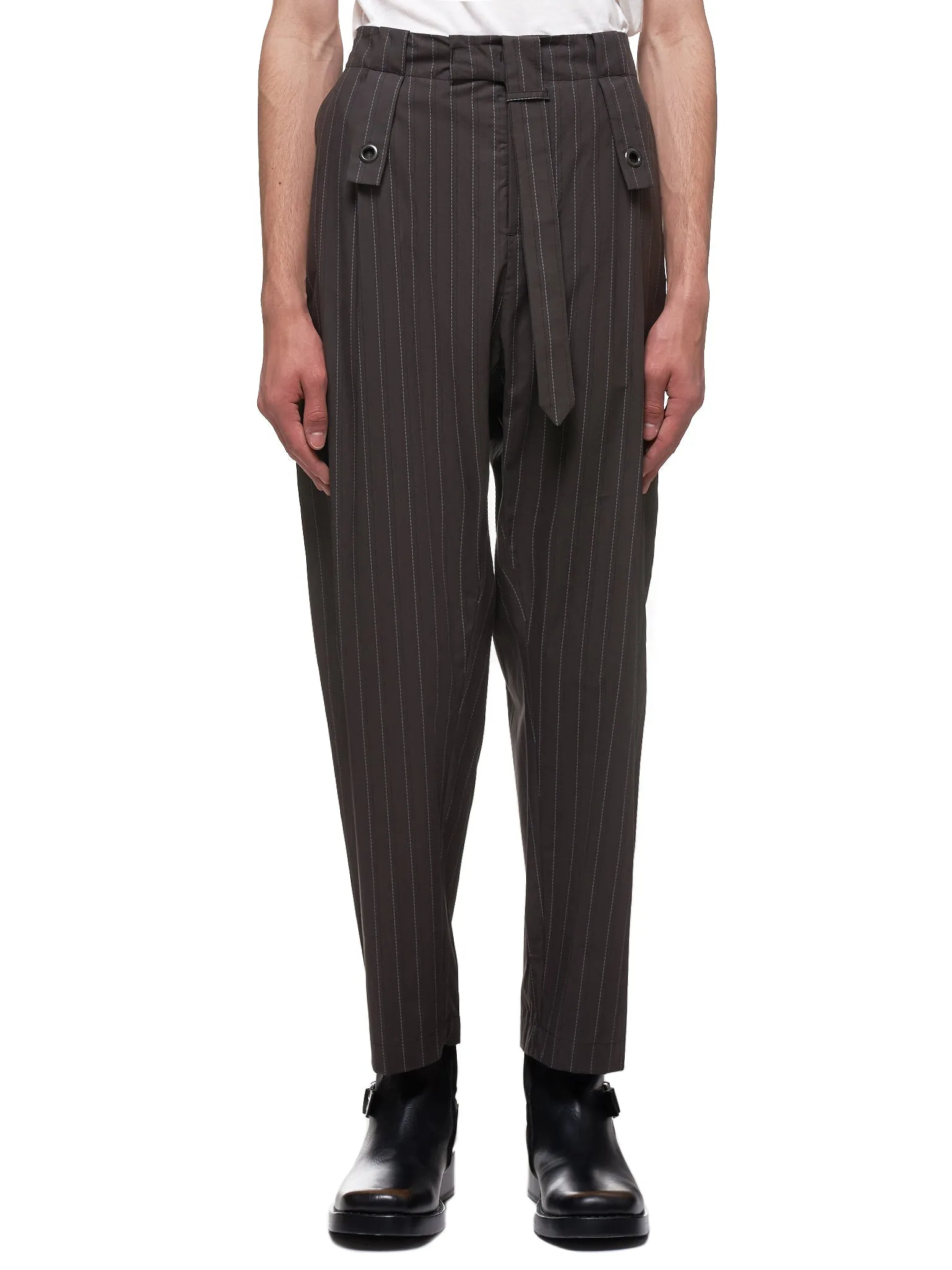 Utility Trousers (MWOTRS03-GRAY-PINSTRIPE) sold by lorenzo