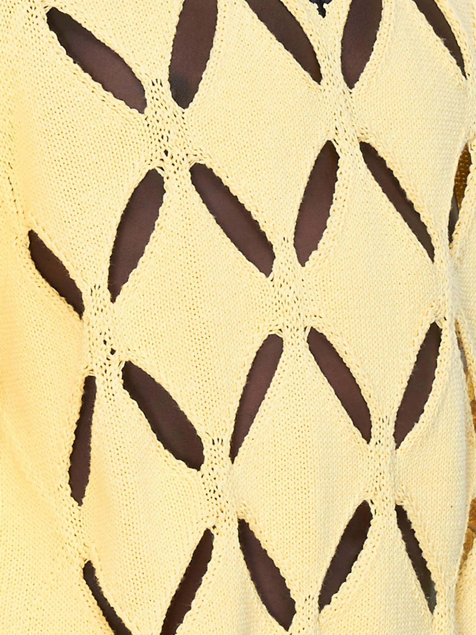 Floral Embroidered Diamond Slashed Jumper (KN04-YELLOW) sold by lorenzo product image thumbnail 5