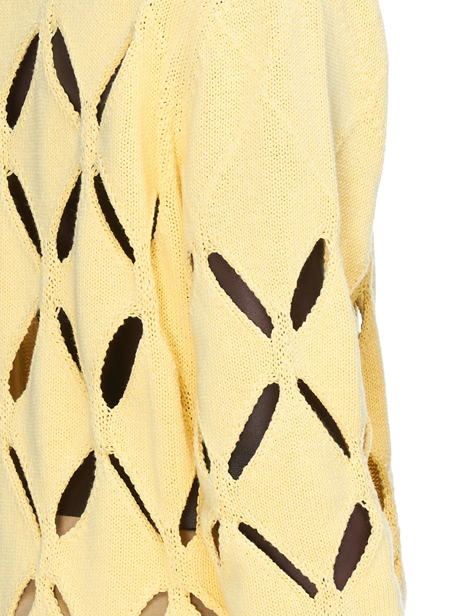 Floral Embroidered Diamond Slashed Jumper (KN04-YELLOW) sold by lorenzo product image thumbnail 4