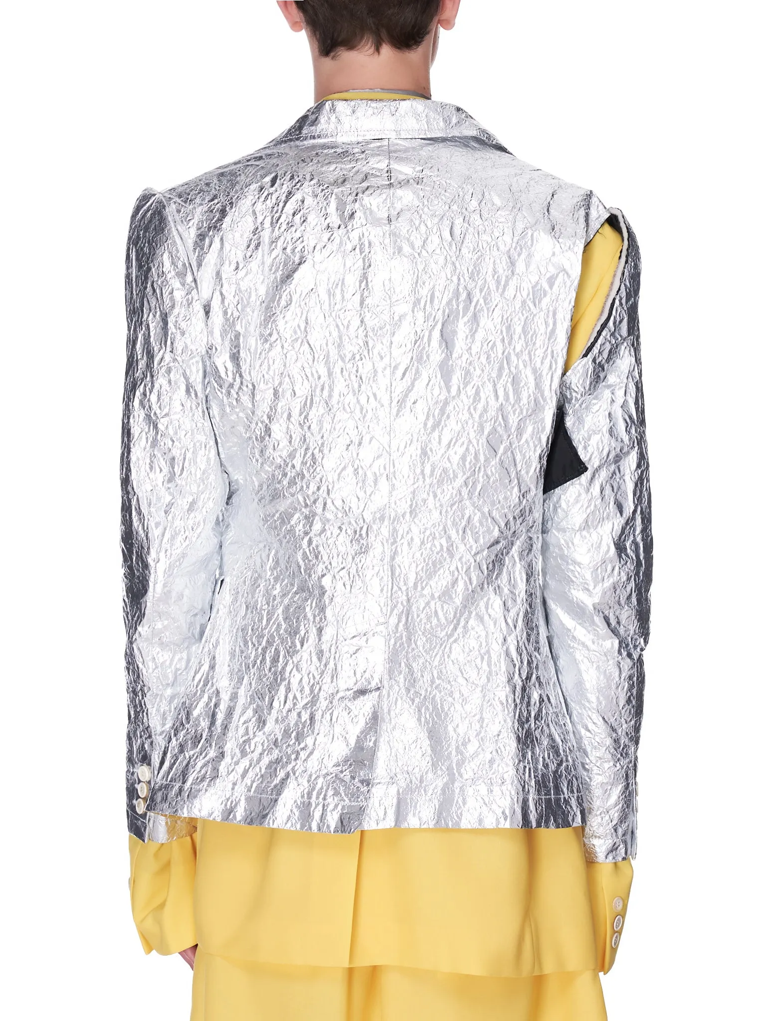 Chrome/Yellow Double Layer Blazer (PG-J009-051-YELLOW-SILVER) sold by lorenzo product image thumbnail 3