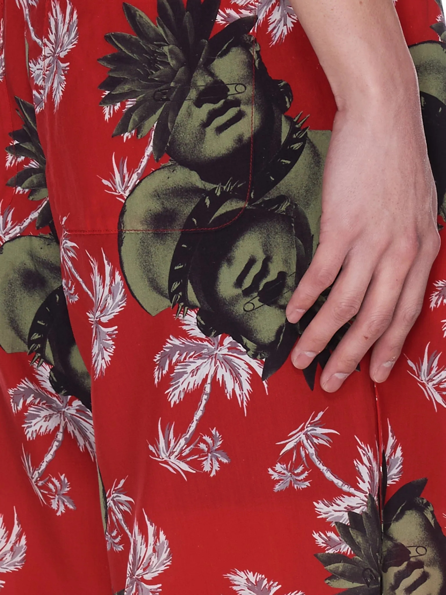 Graphic Print Lounge Shorts (UC1A4508-1-RED-BASE) sold by lorenzo product image thumbnail 4