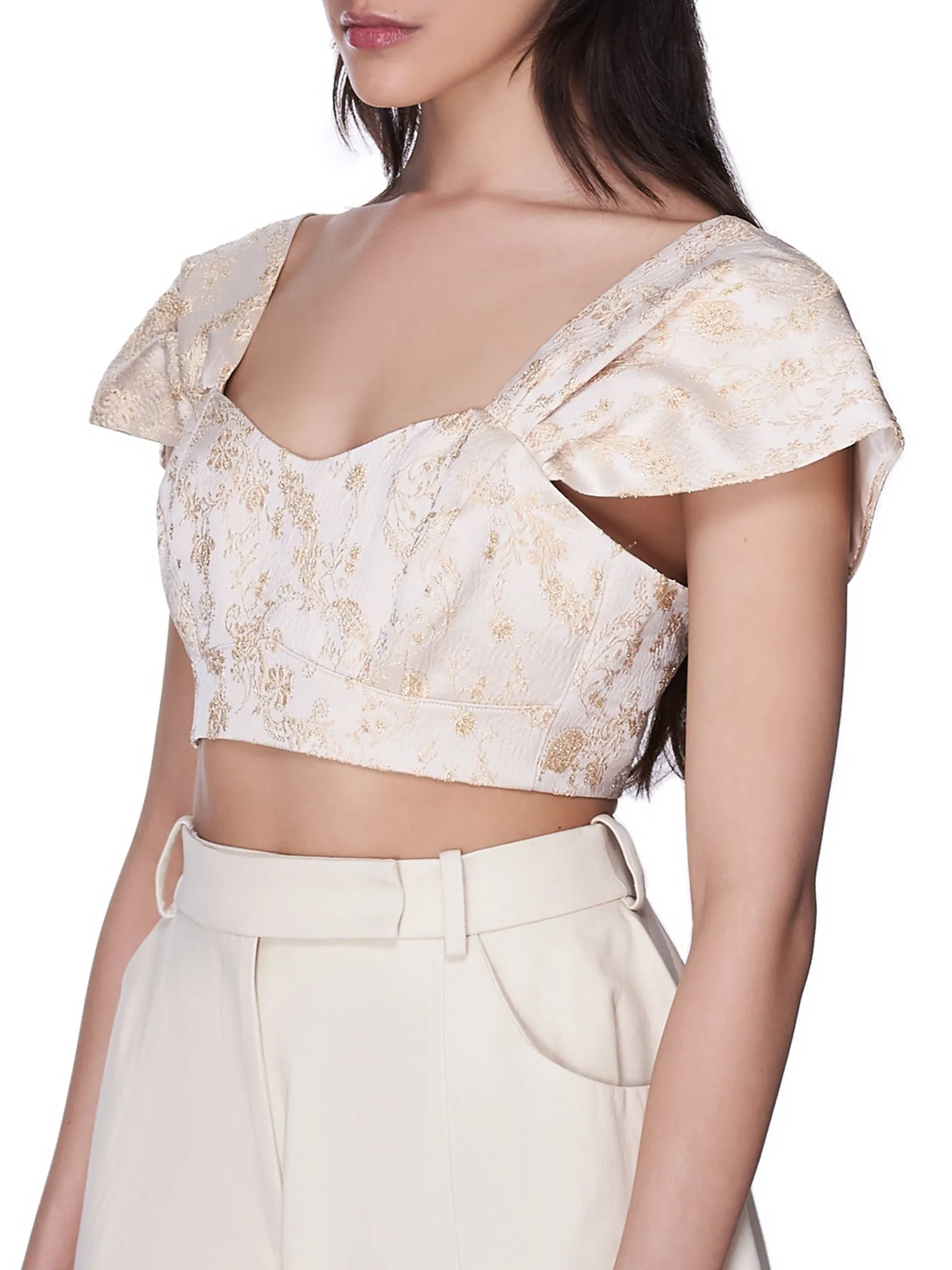 Bustier Cropped Top (5046-0423-GOLD) sold by lorenzo product image thumbnail 4