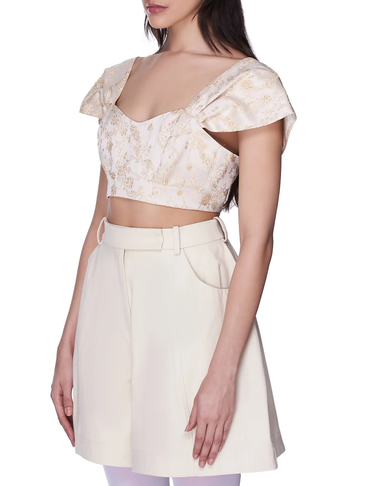 Bustier Cropped Top (5046-0423-GOLD) sold by lorenzo product image thumbnail 2