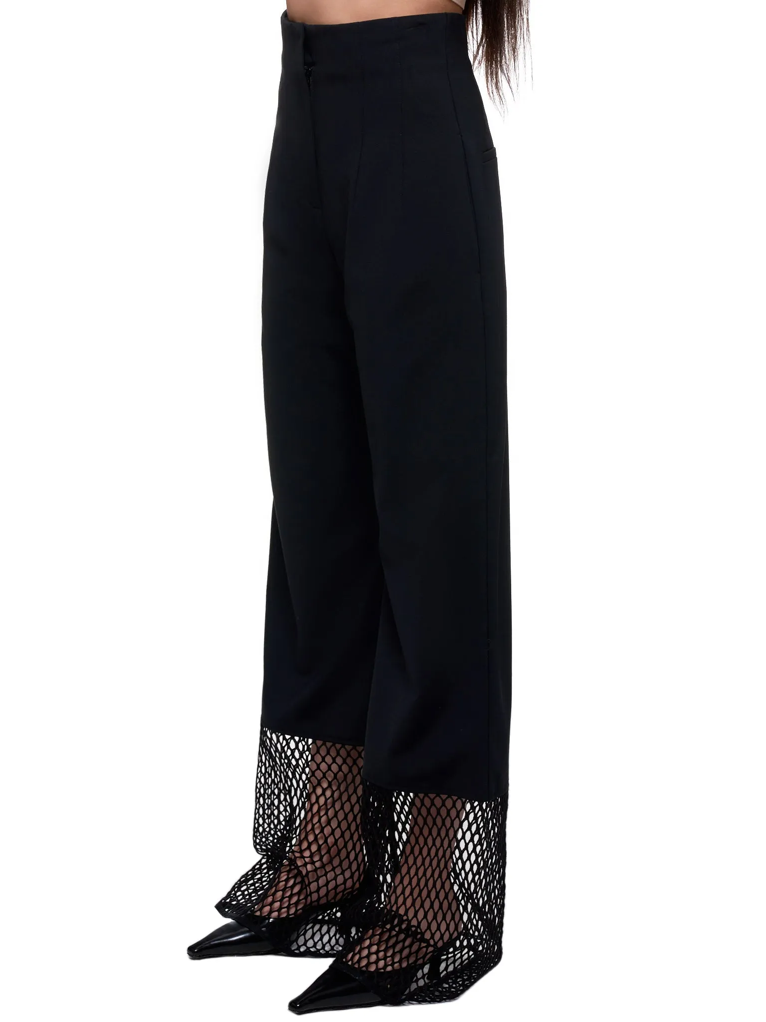 Mesh Hem Trousers (3039-620-BLACK) sold by lorenzo product image thumbnail 2