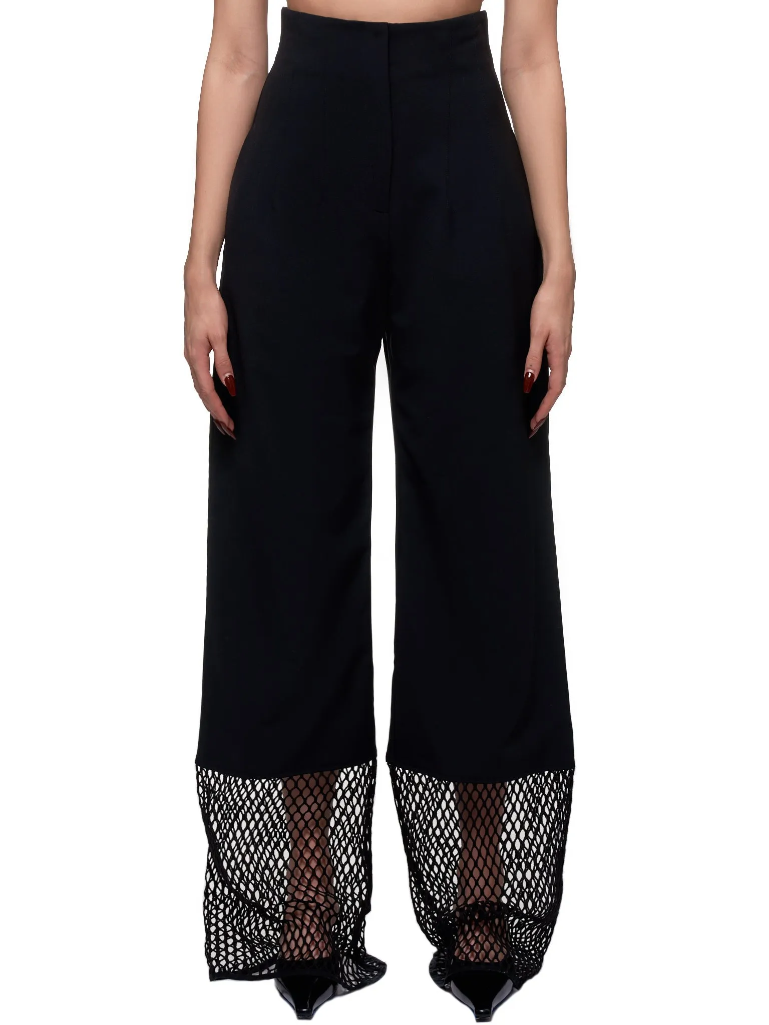 Mesh Hem Trousers (3039-620-BLACK) sold by lorenzo