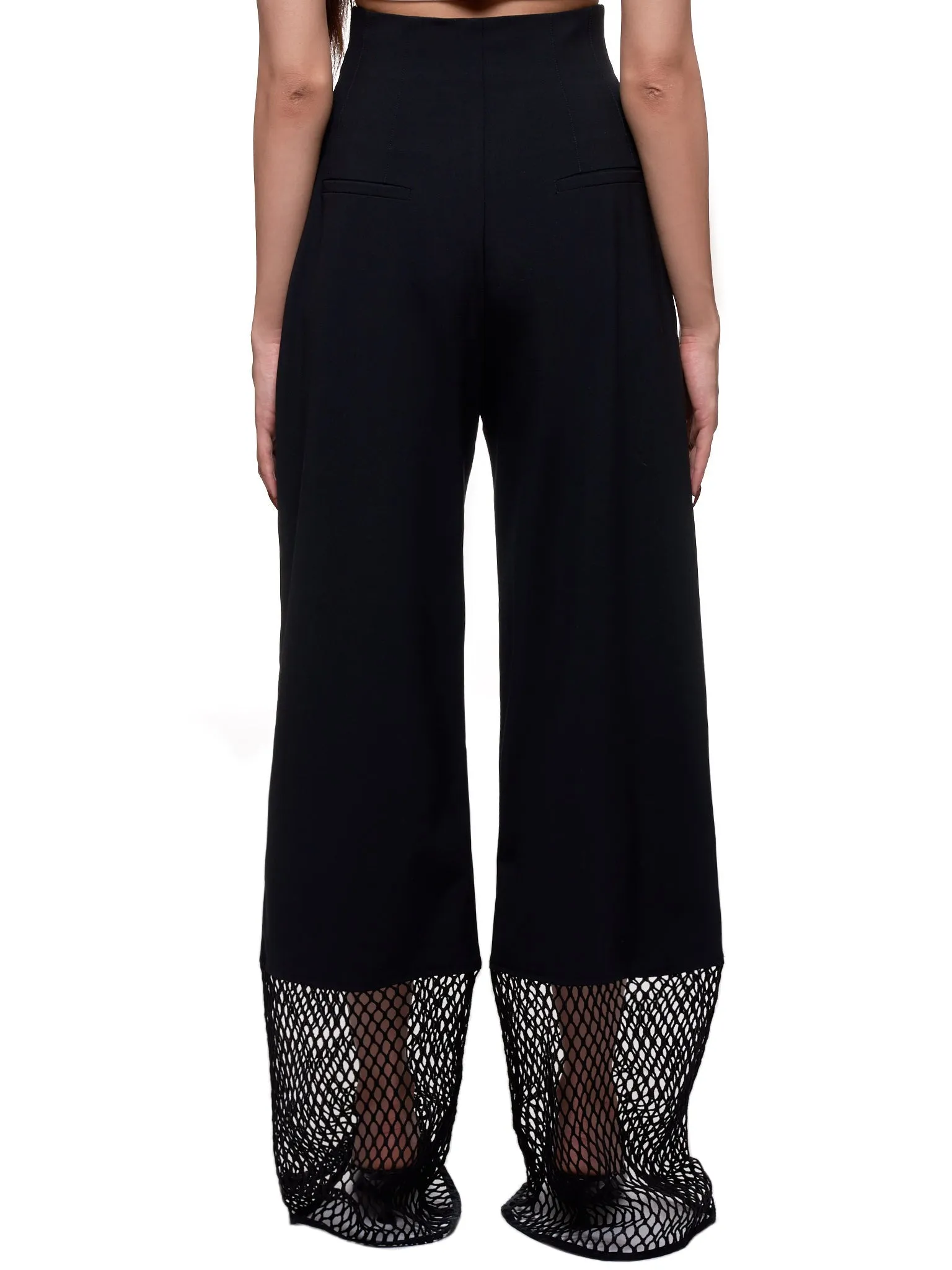 Mesh Hem Trousers (3039-620-BLACK) sold by lorenzo product image thumbnail 3