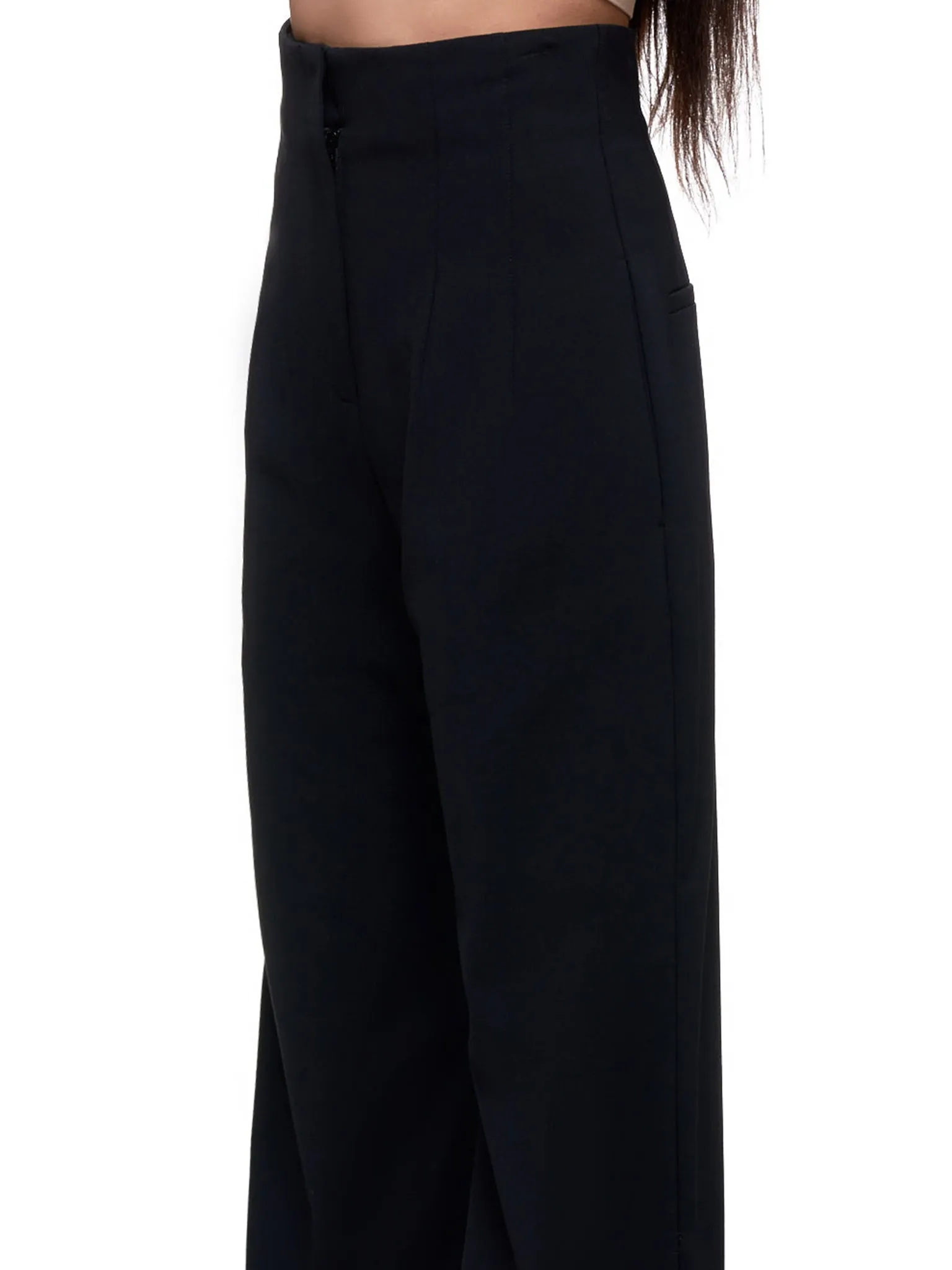 Mesh Hem Trousers (3039-620-BLACK) sold by lorenzo product image thumbnail 4