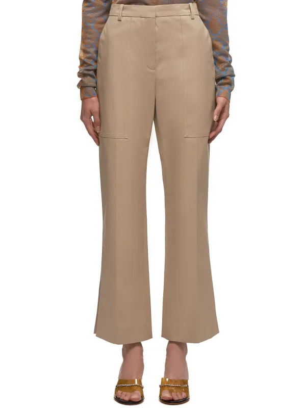 Vented Flare Trousers (20ECPA017CO0916-KHAKI) made by Nina Ricci