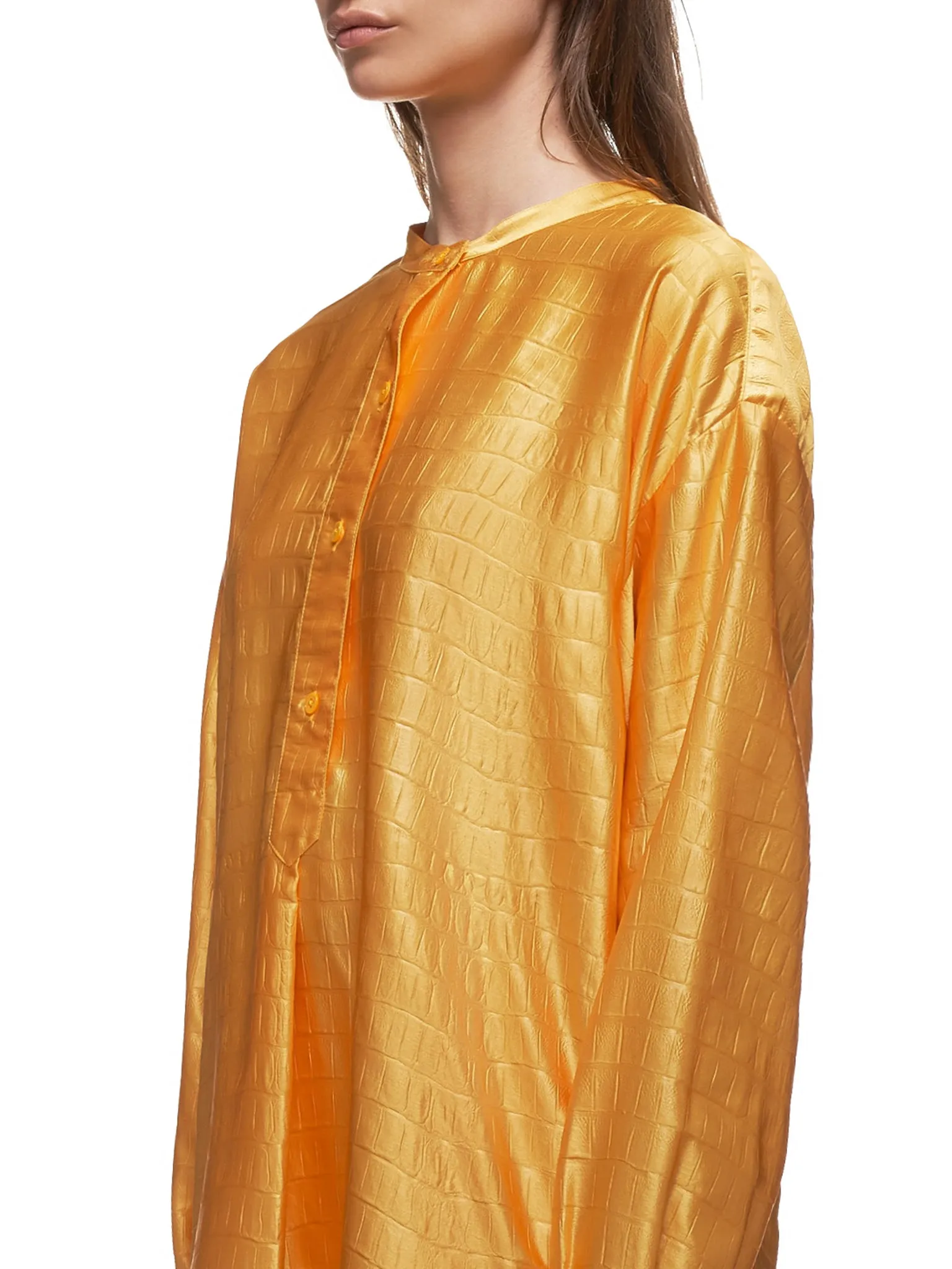 Satin Azra Embossed Tunic Shirt (16IA3108-APRICOT) sold by lorenzo product image thumbnail 4