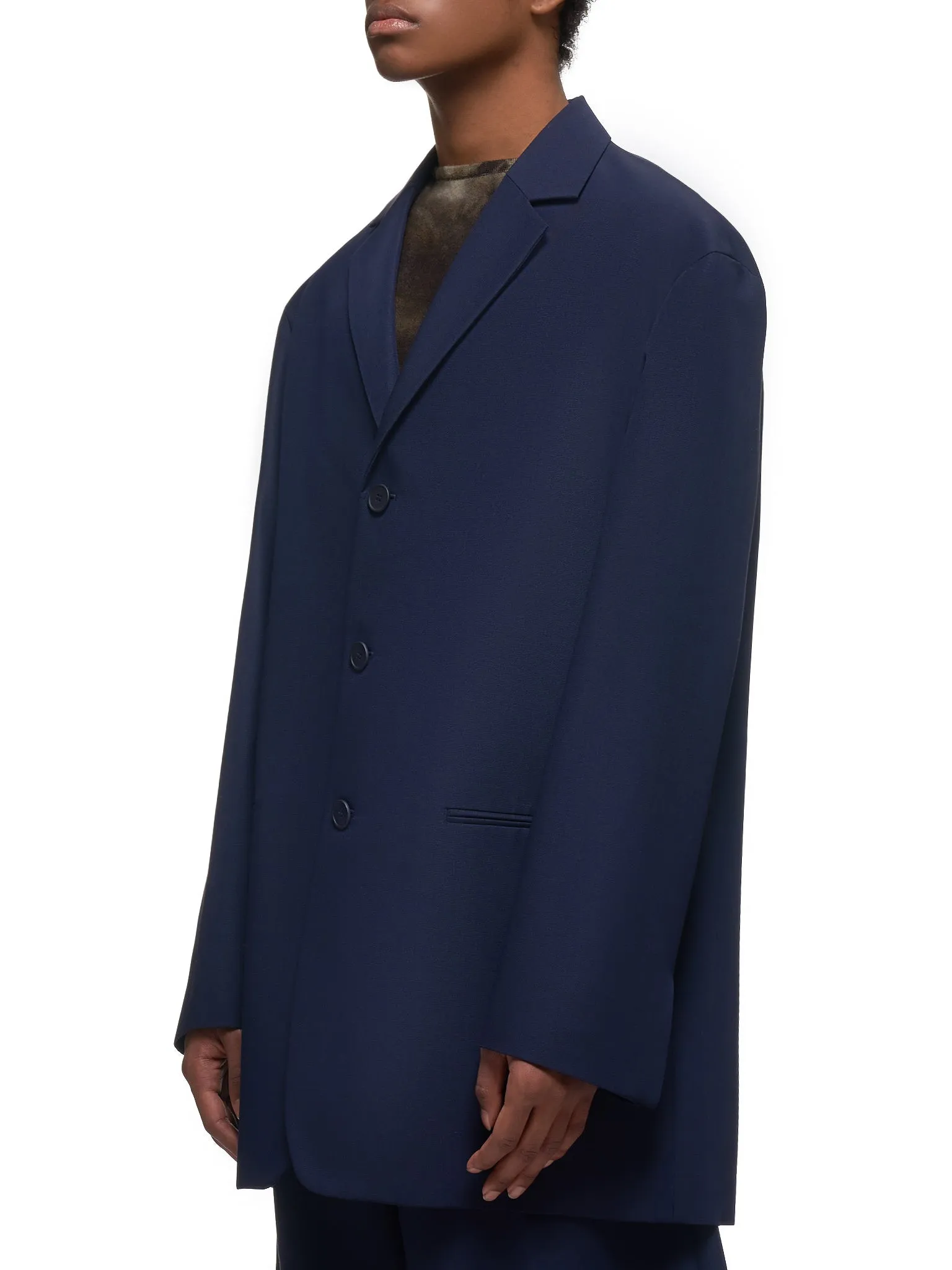 Virgin Fleece Wool Suit Jacket (120401-NAVY) sold by lorenzo product image thumbnail 2