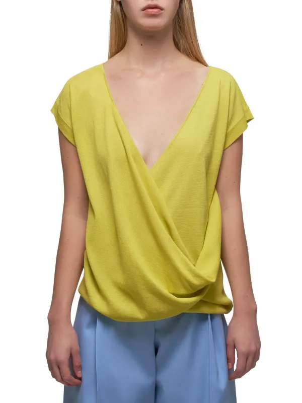 Draped Top (PMPU009ML0441-U6073-LIME) sold by lorenzo