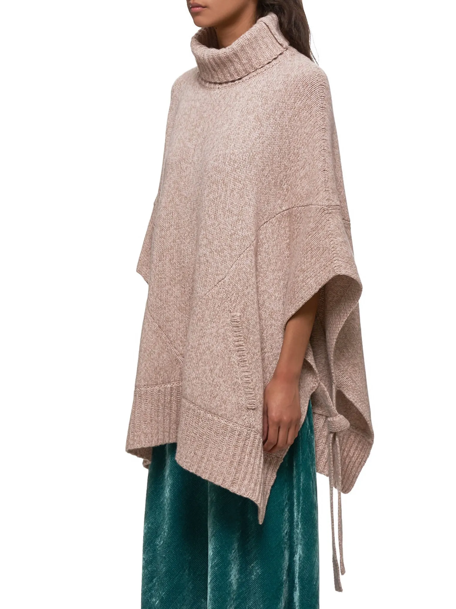 Marta Knit Poncho (15RC8079-LIGHT-PINK-CAMEL) sold by lorenzo product image thumbnail 4