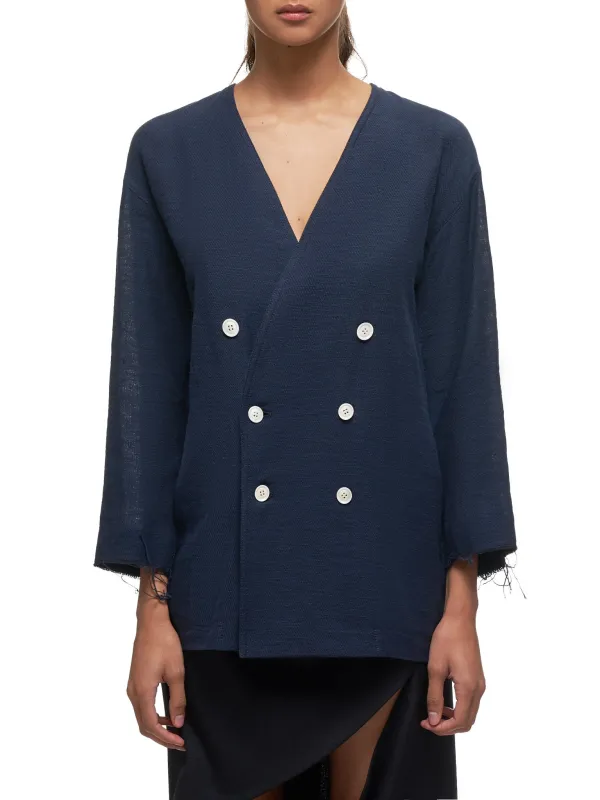 Double Breasted Cardigan (YS-J42-032-NAVY) sold by lorenzo
