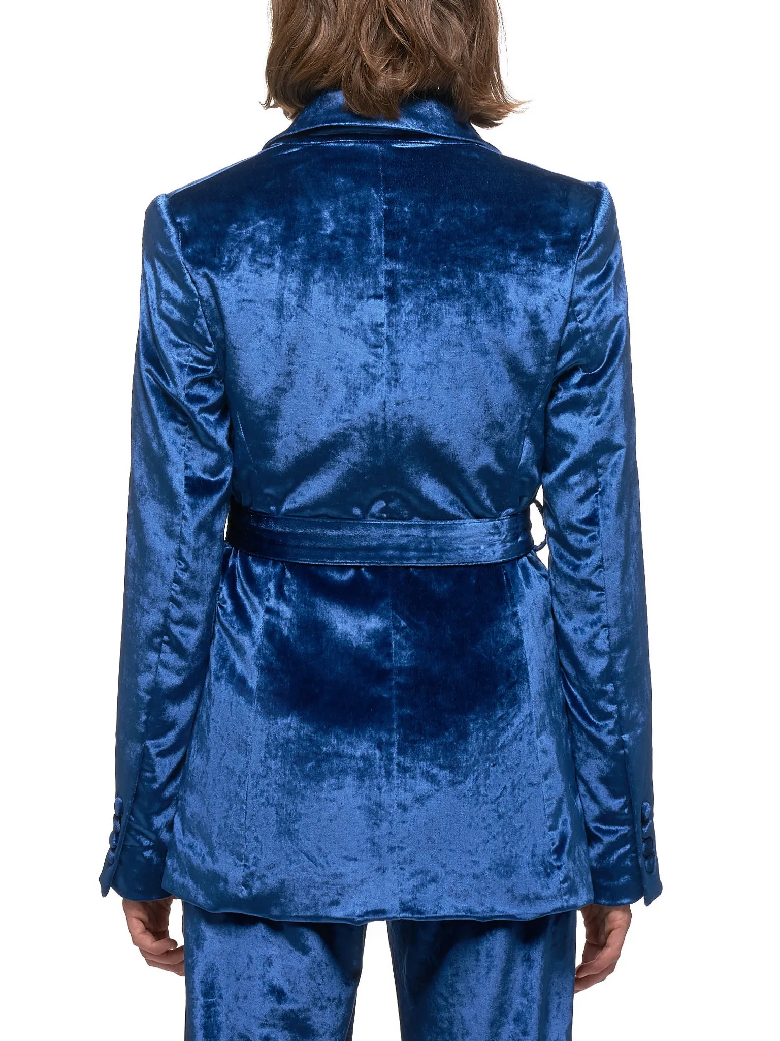 Terry Liquid Velvet Belted Blazer (14VV1002-L31-BLUE) sold by lorenzo product image thumbnail 3