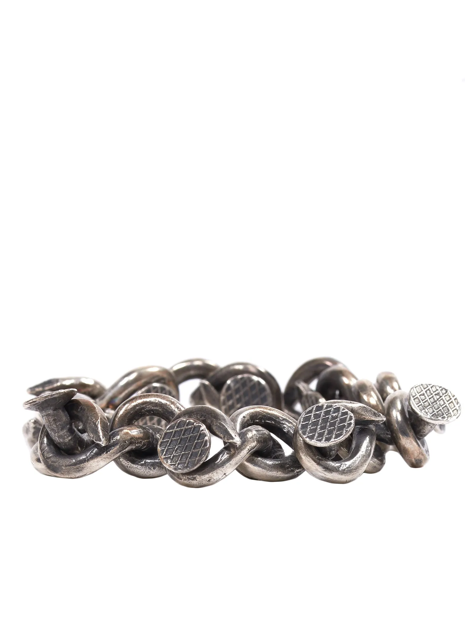 Nail Chain Bracelet (G-BR09B-OXIDIZED-SILVER) sold by lorenzo product image thumbnail 3