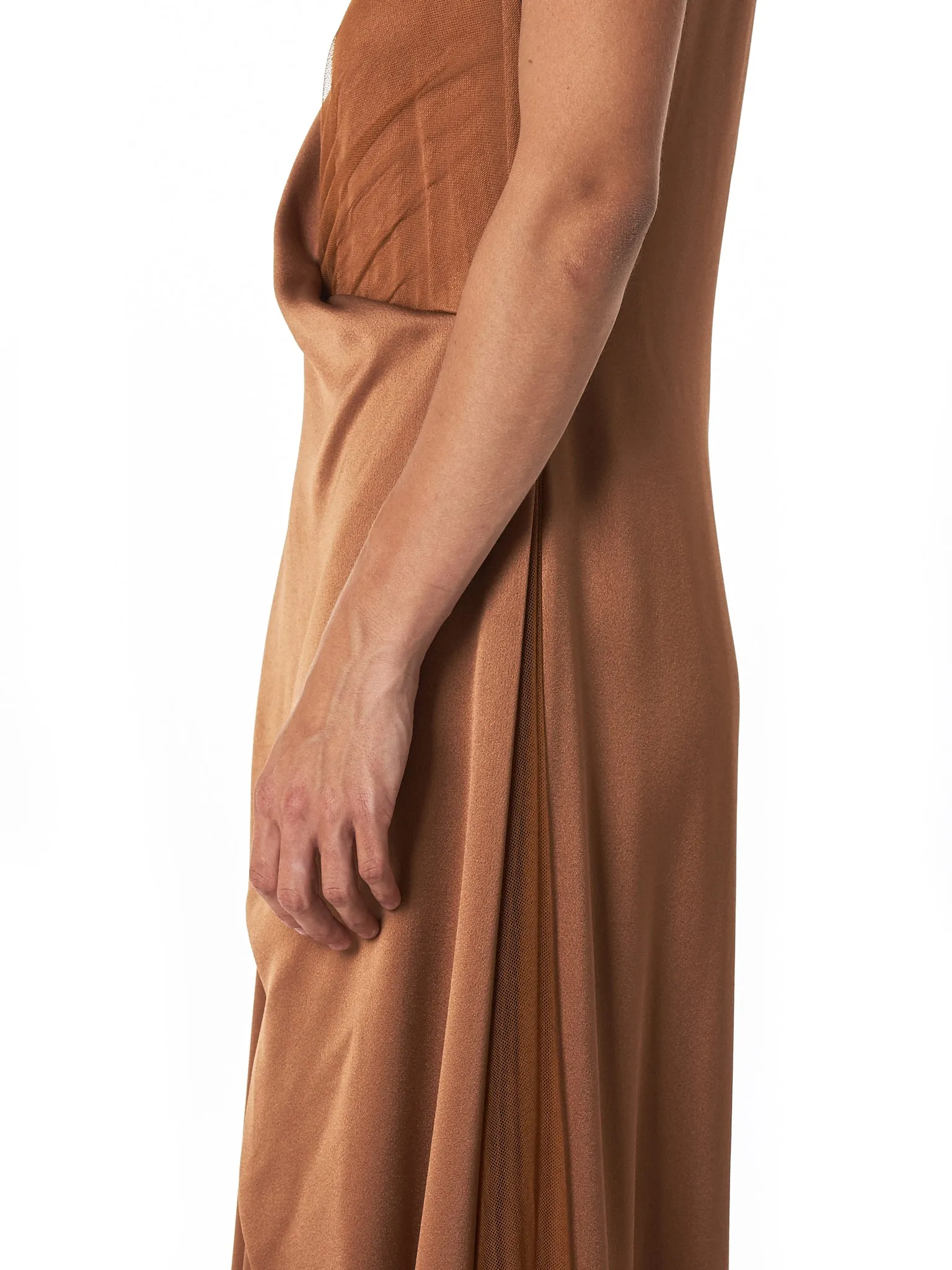‘Leona’ V-neck Tulle Layered Dress (9BS5051-TOFFEE) sold by lorenzo product image thumbnail 4