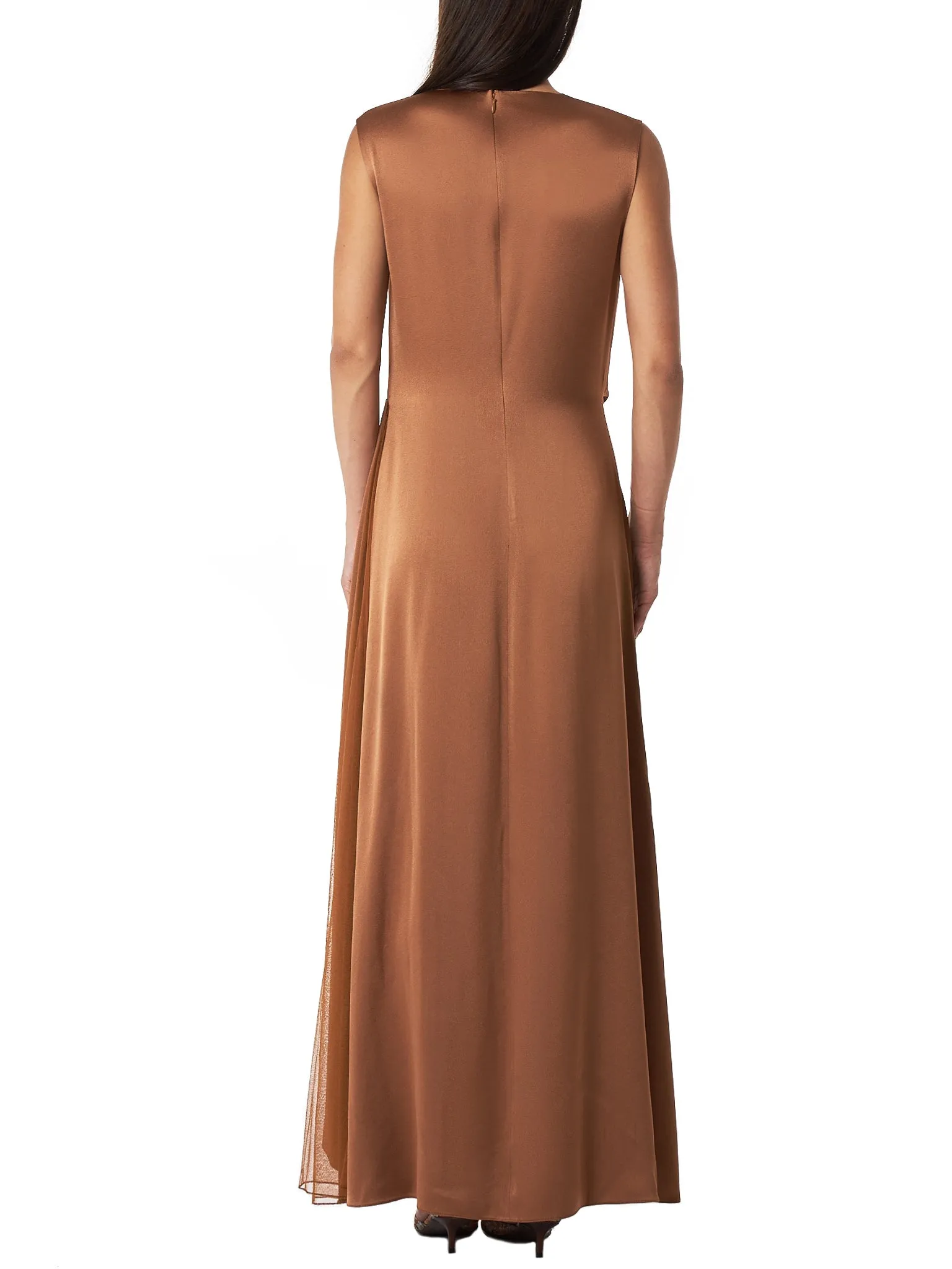 ‘Leona’ V-neck Tulle Layered Dress (9BS5051-TOFFEE) sold by lorenzo product image thumbnail 3