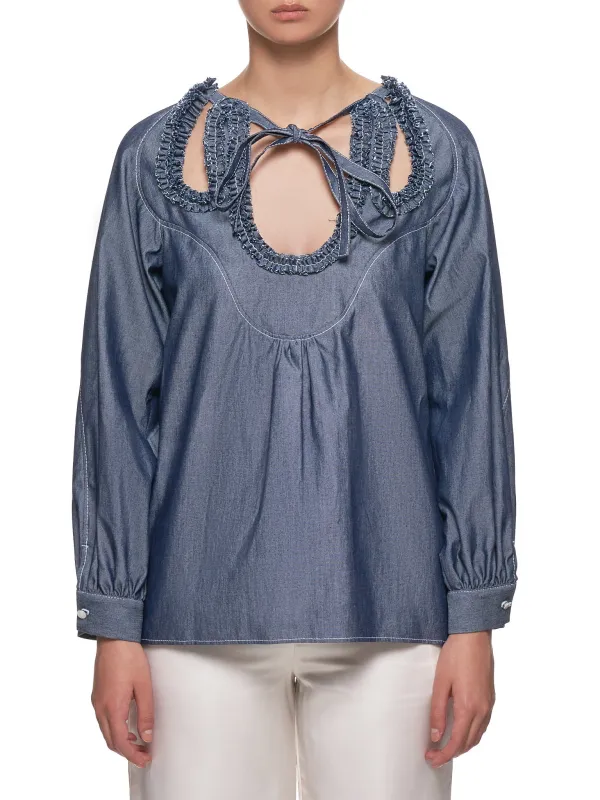 Ribbon Top (191-BL09-INDIGO) sold by lorenzo