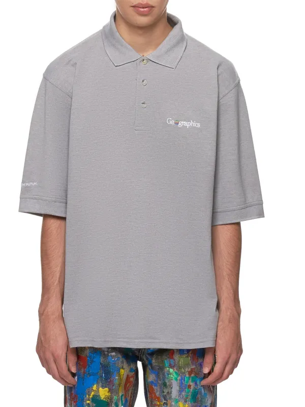 ‘Geographics’ Polo Shirt (GEOGRAPHICS-POLO-GREY) sold by lorenzo