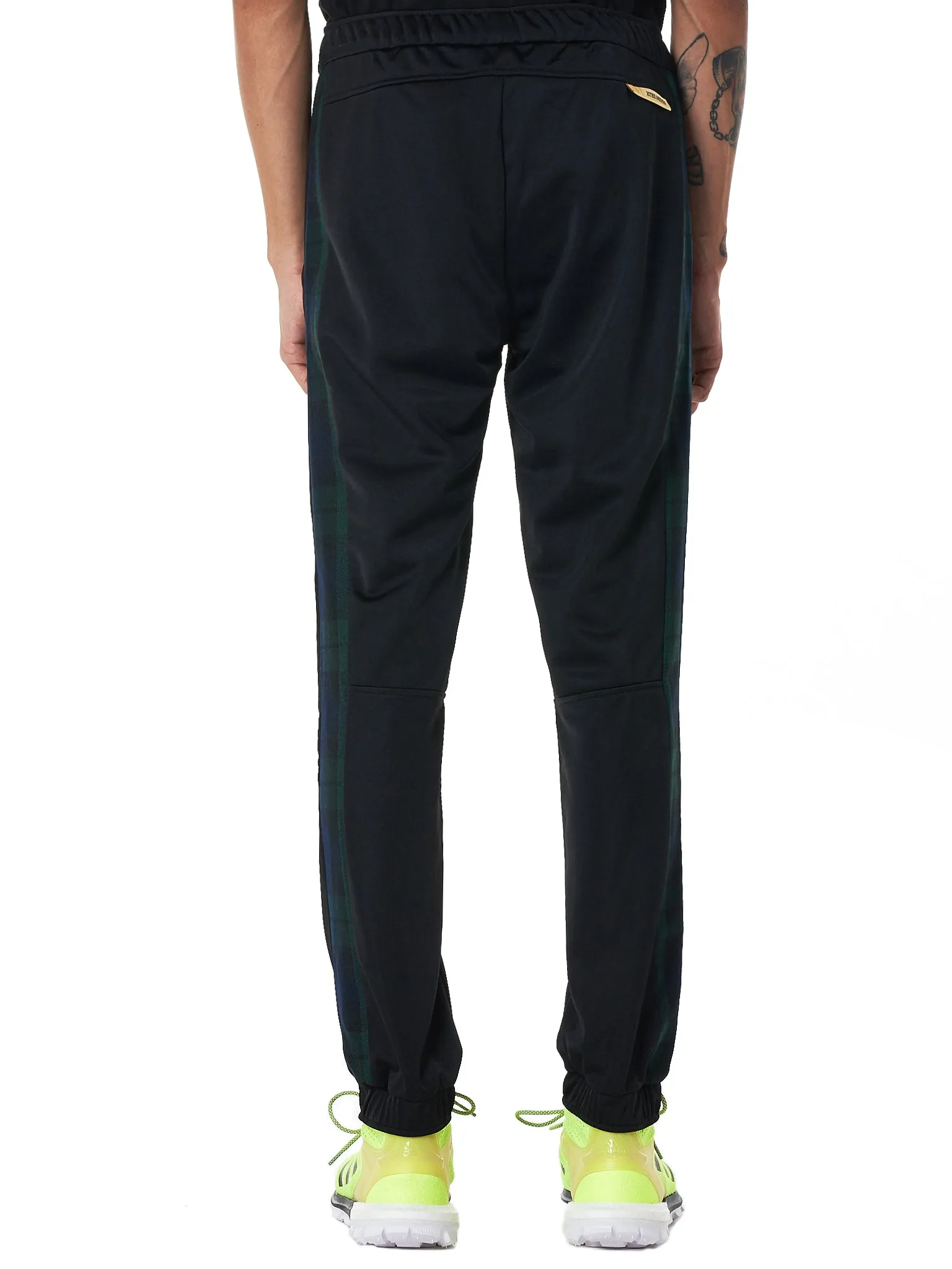 Plaid Stripe Track Pant (TR02-1-BLACK-GREEN) sold by lorenzo product image thumbnail 3