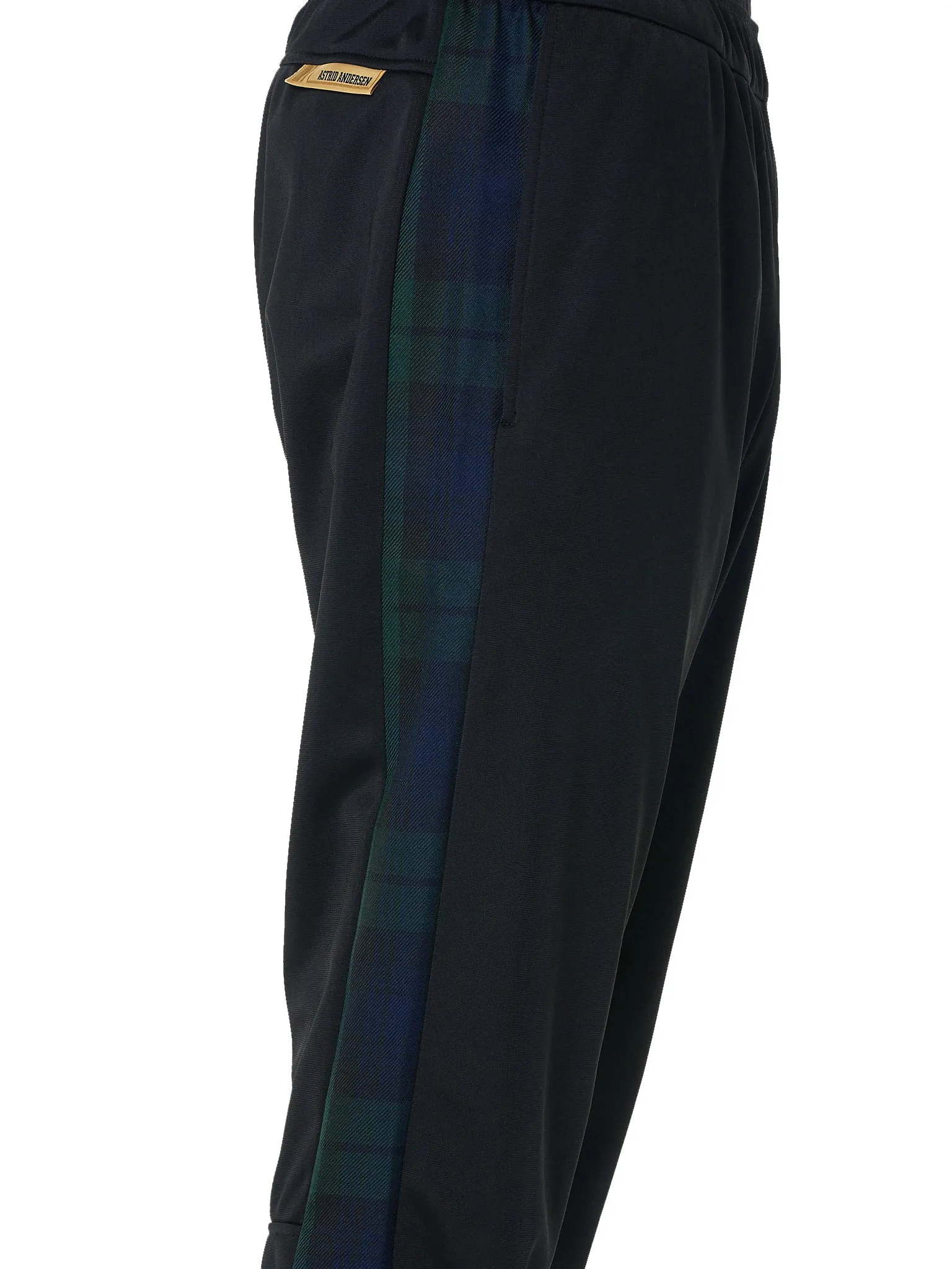 Plaid Stripe Track Pant (TR02-1-BLACK-GREEN) sold by lorenzo product image thumbnail 4