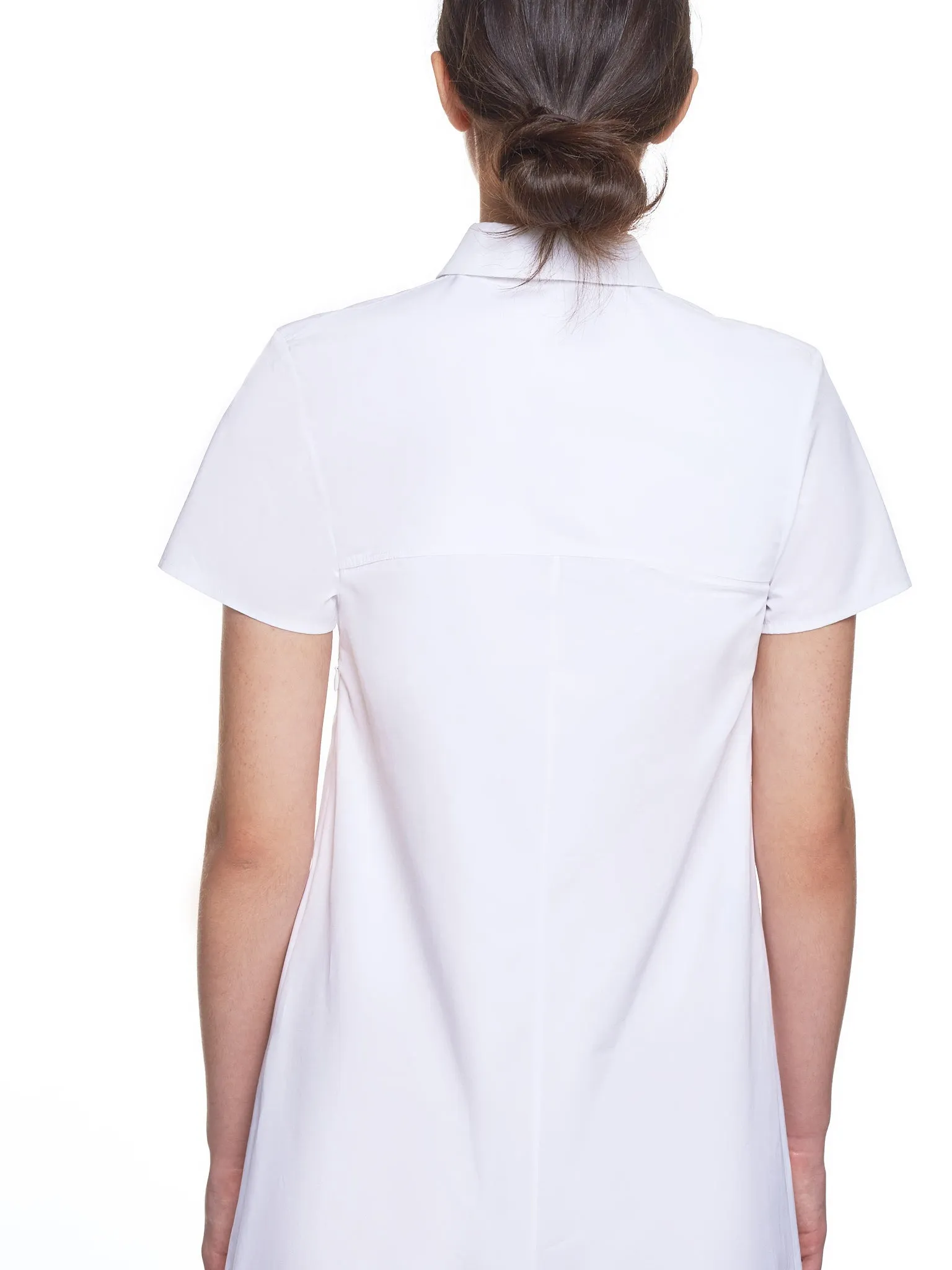 Poplin Floor Length Shirt Dress (D014-DP-WHITE) sold by lorenzo product image thumbnail 4