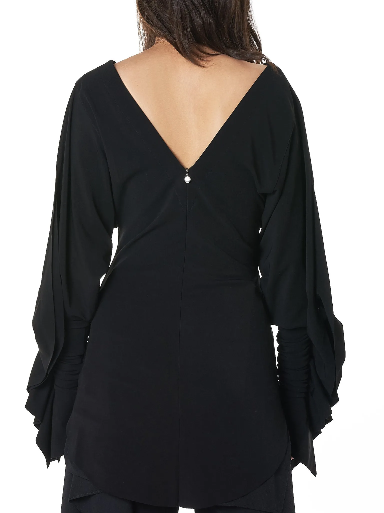 Ruched Sleeve Dress (SD-SV-BLACK) sold by lorenzo product image thumbnail 3