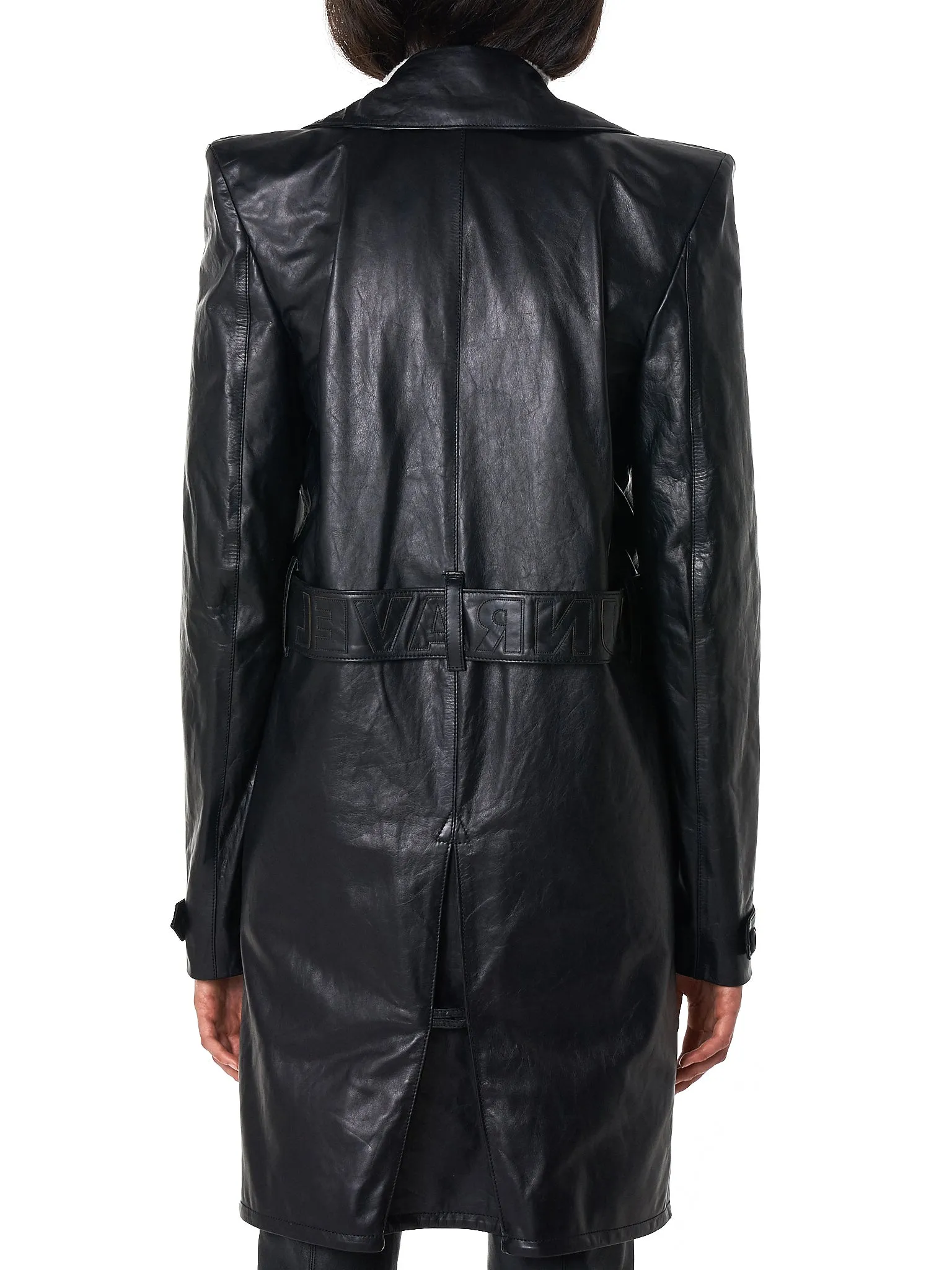 Leather Trench Coat (UWJA007E18216001-BLACK) sold by lorenzo product image thumbnail 3