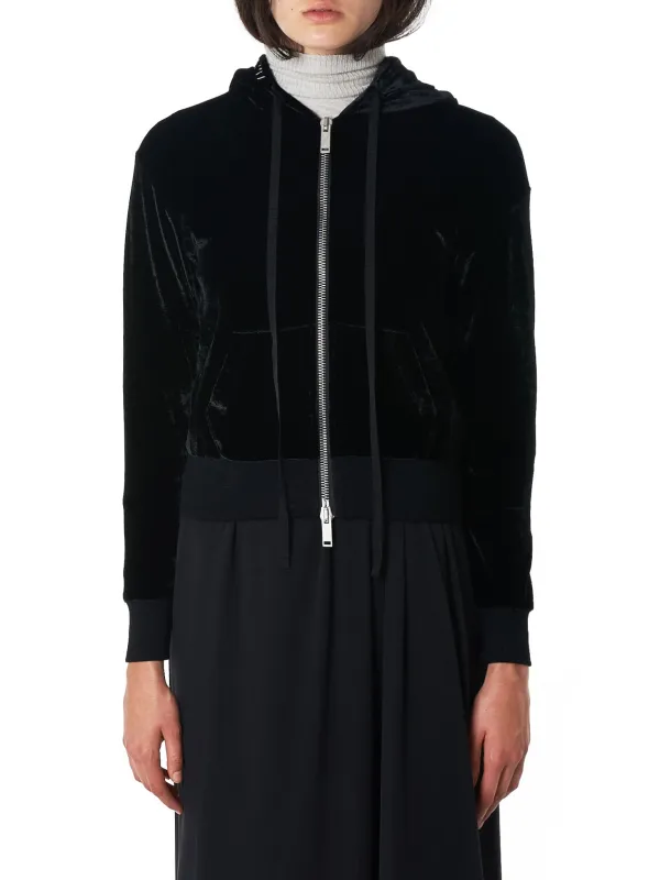 Velour Hooded Sweater (UWBE003E18222001-BLACK) sold by lorenzo