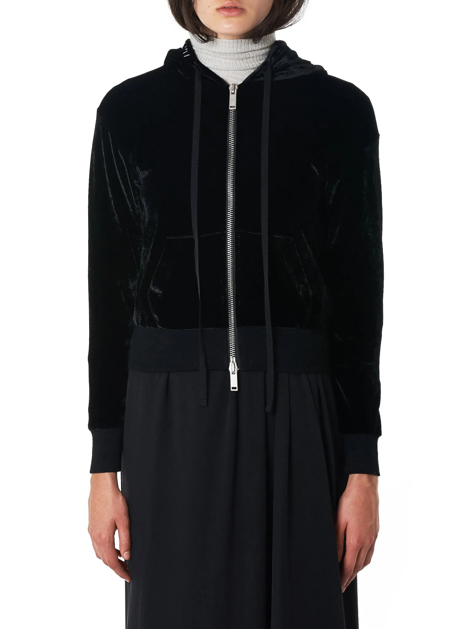 Velour Hooded Sweater (UWBE003E18222001-BLACK) sold by lorenzo