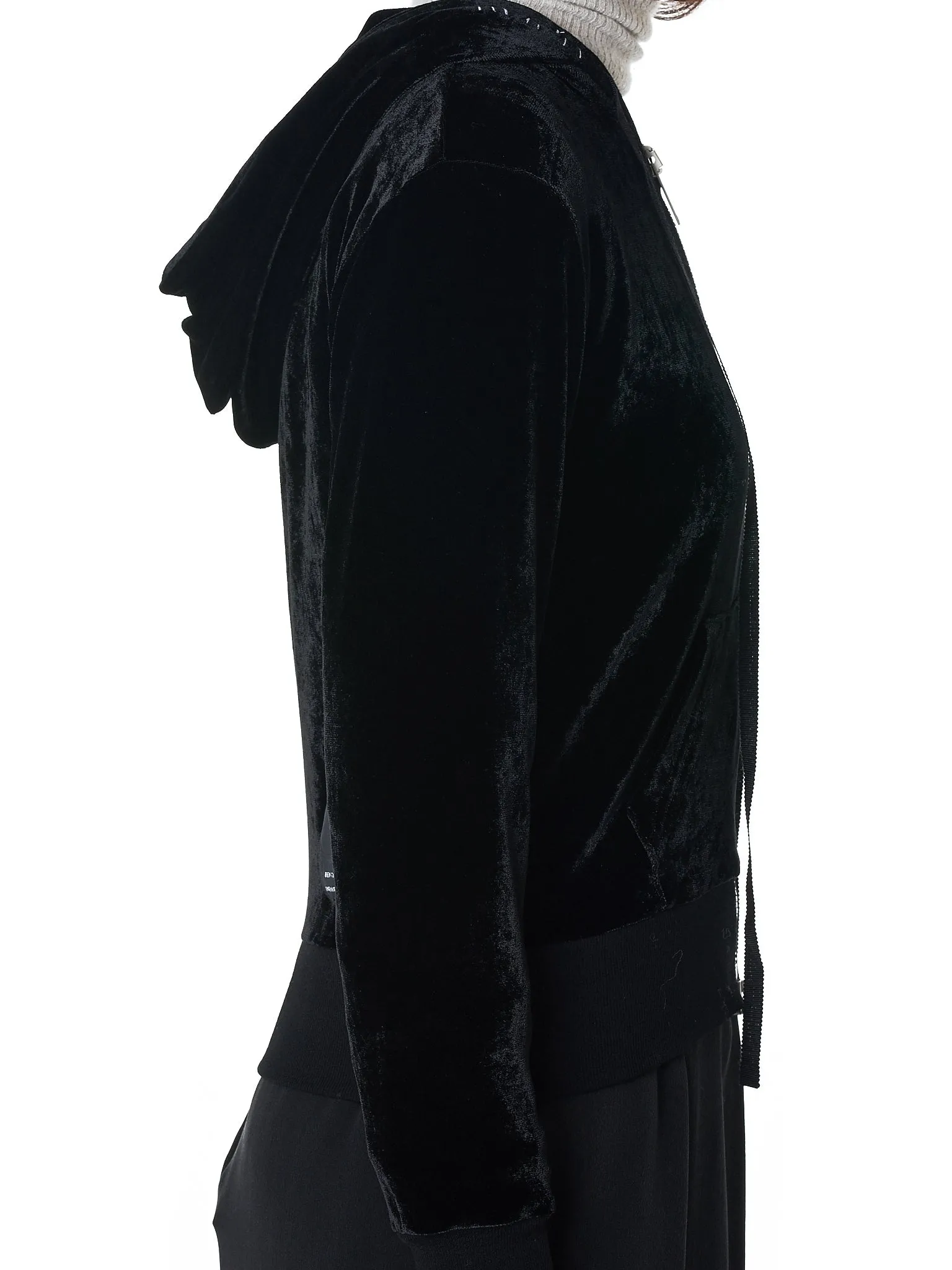 Velour Hooded Sweater (UWBE003E18222001-BLACK) sold by lorenzo product image thumbnail 4