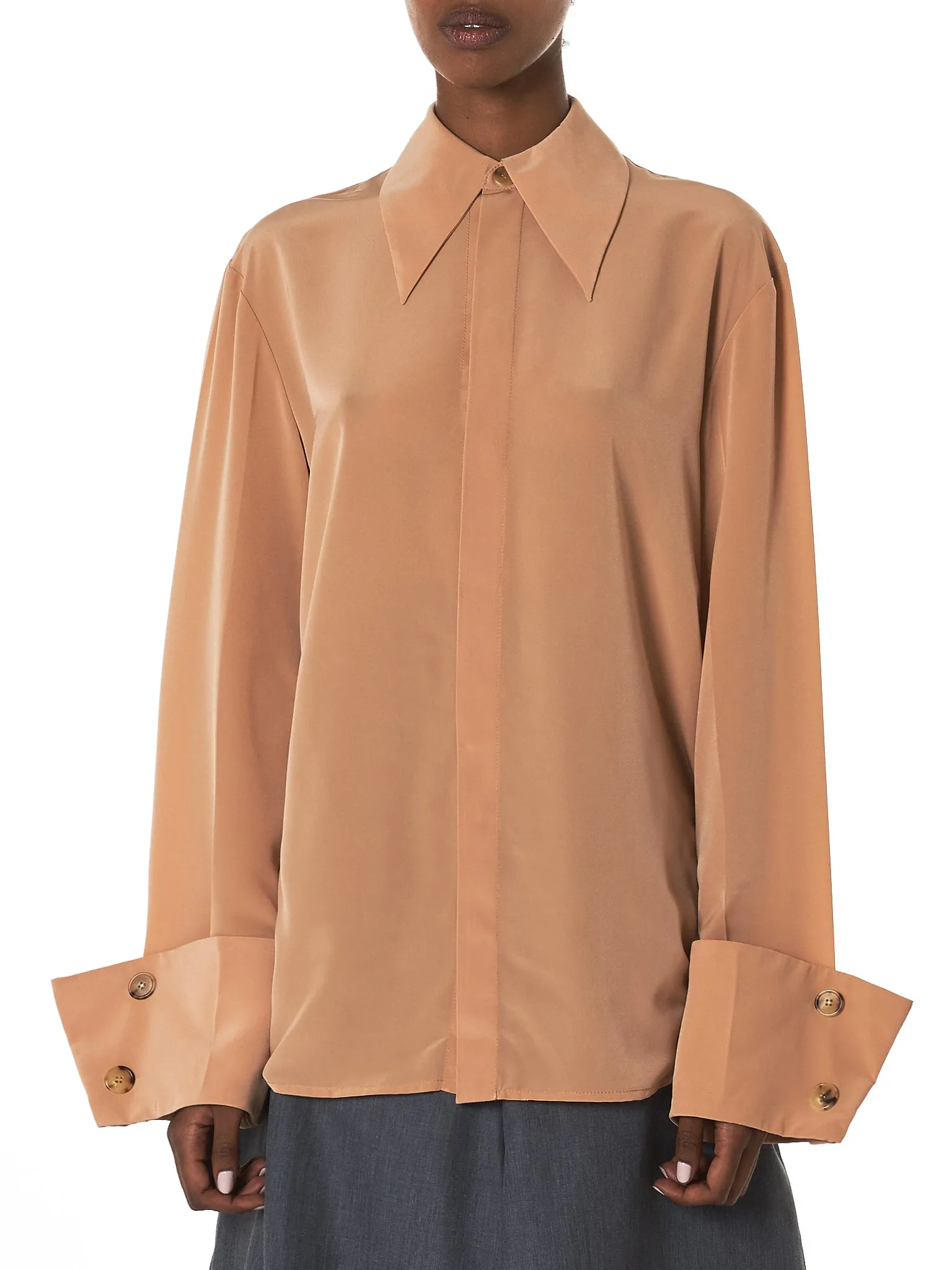 Flared Cuff Shirt (SH07-BEIGE) sold by lorenzo