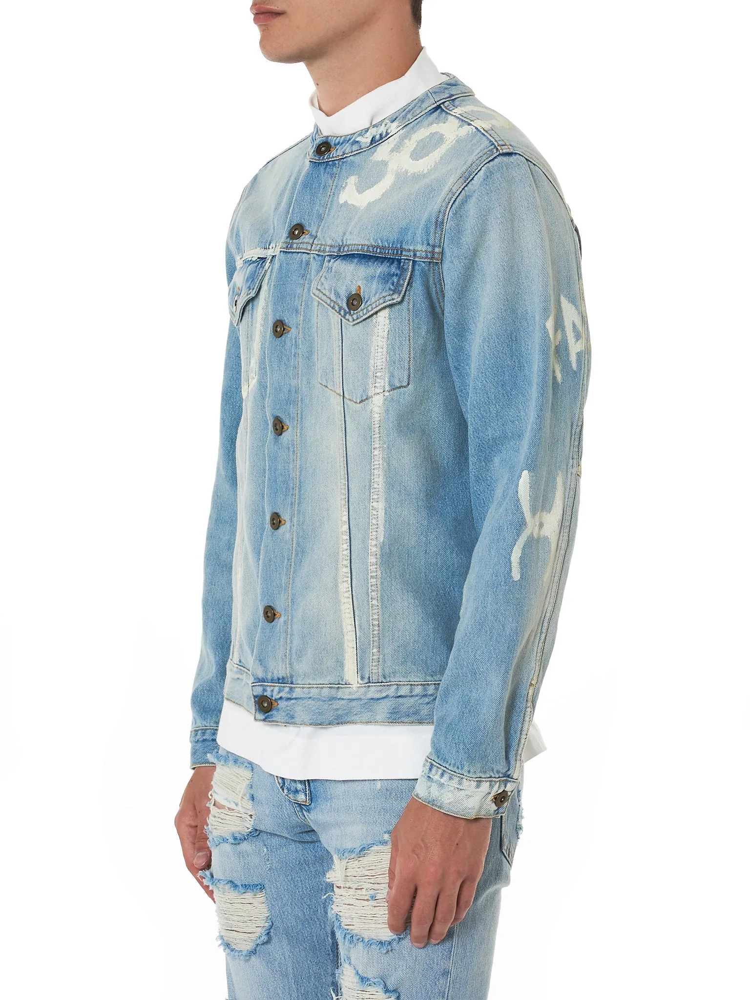 Printed Denim Jacket (NMS18611-DENIM-BLUE) sold by lorenzo product image thumbnail 2