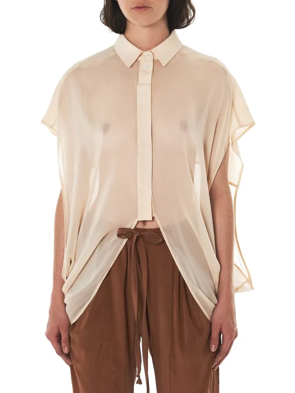 Draped Silk Top (W22-376-140-NUDE) sold by lorenzo