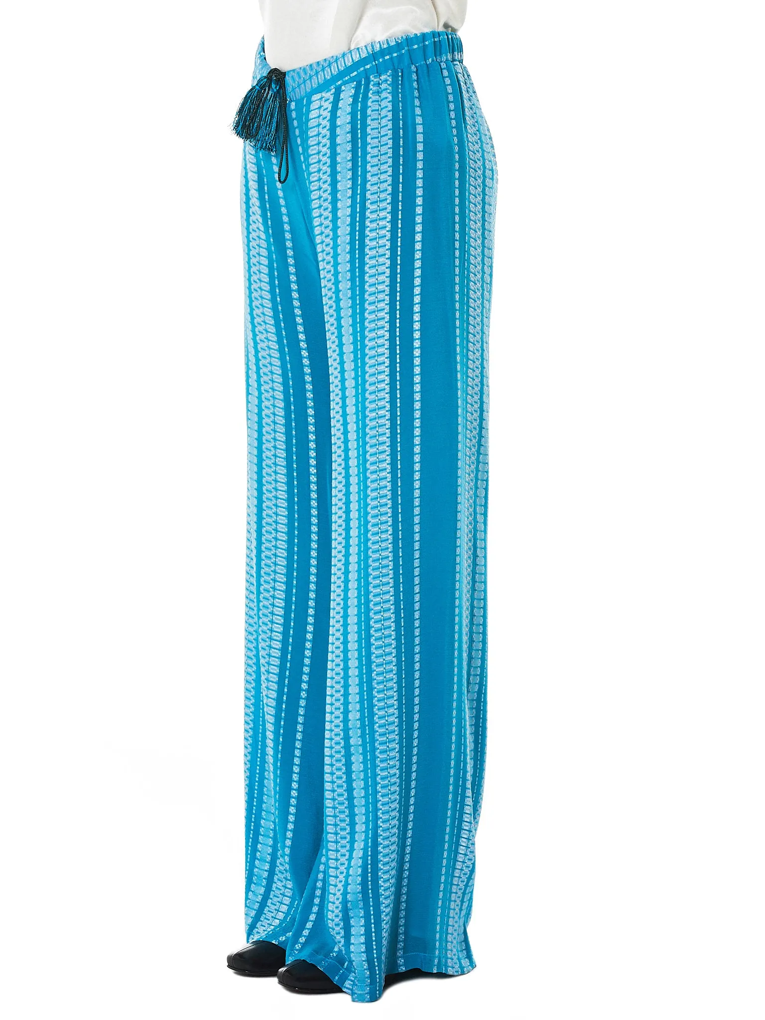 'Alcestes' Textured Silk Trouser (CLTR120-ALCESTES-AQUA) sold by lorenzo product image thumbnail 2