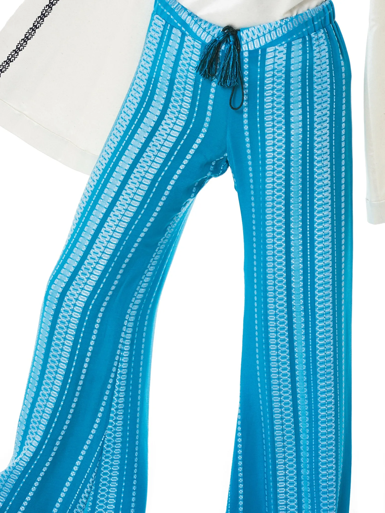 'Alcestes' Textured Silk Trouser (CLTR120-ALCESTES-AQUA) sold by lorenzo product image thumbnail 4