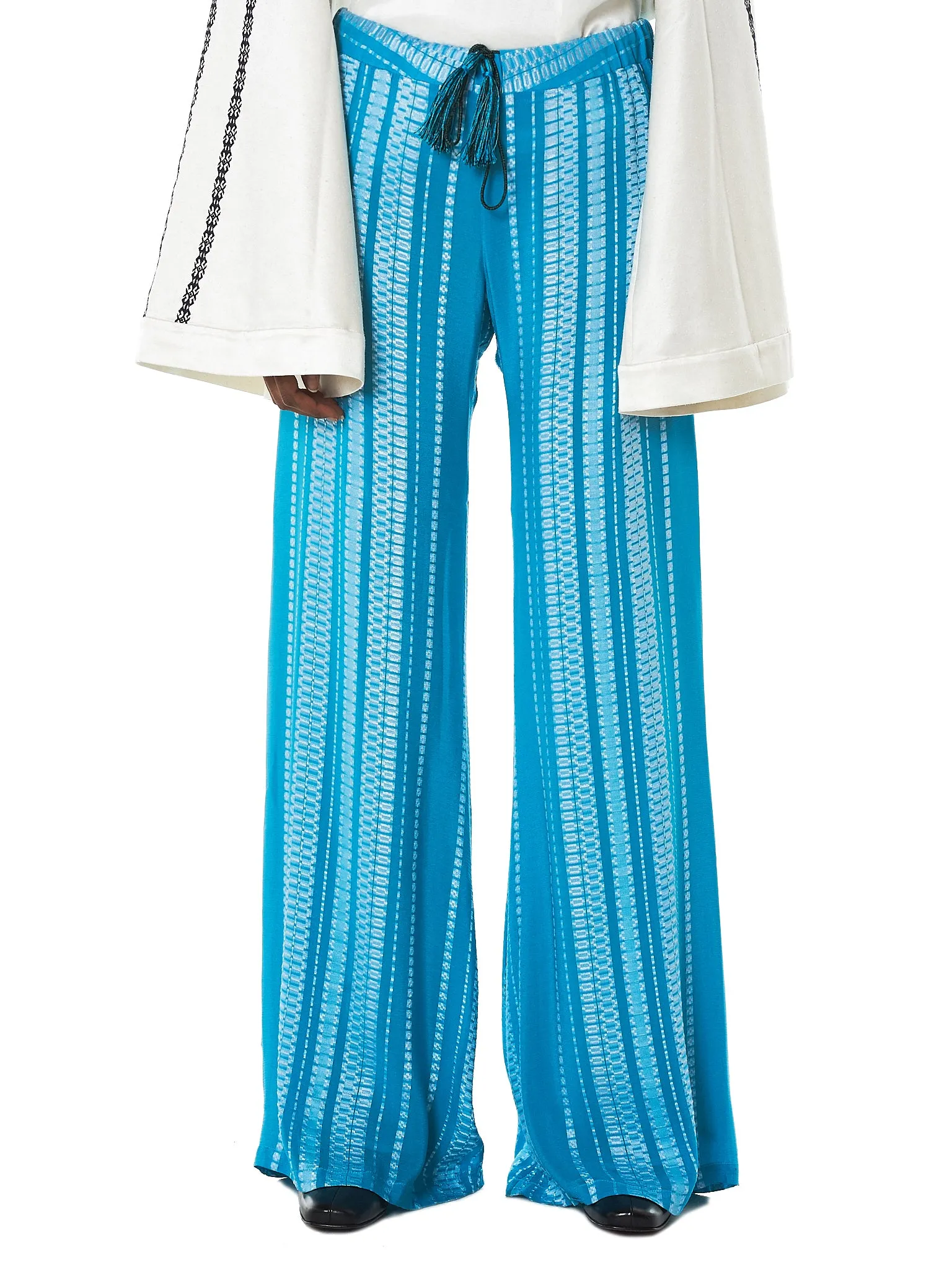 'Alcestes' Textured Silk Trouser (CLTR120-ALCESTES-AQUA) sold by lorenzo